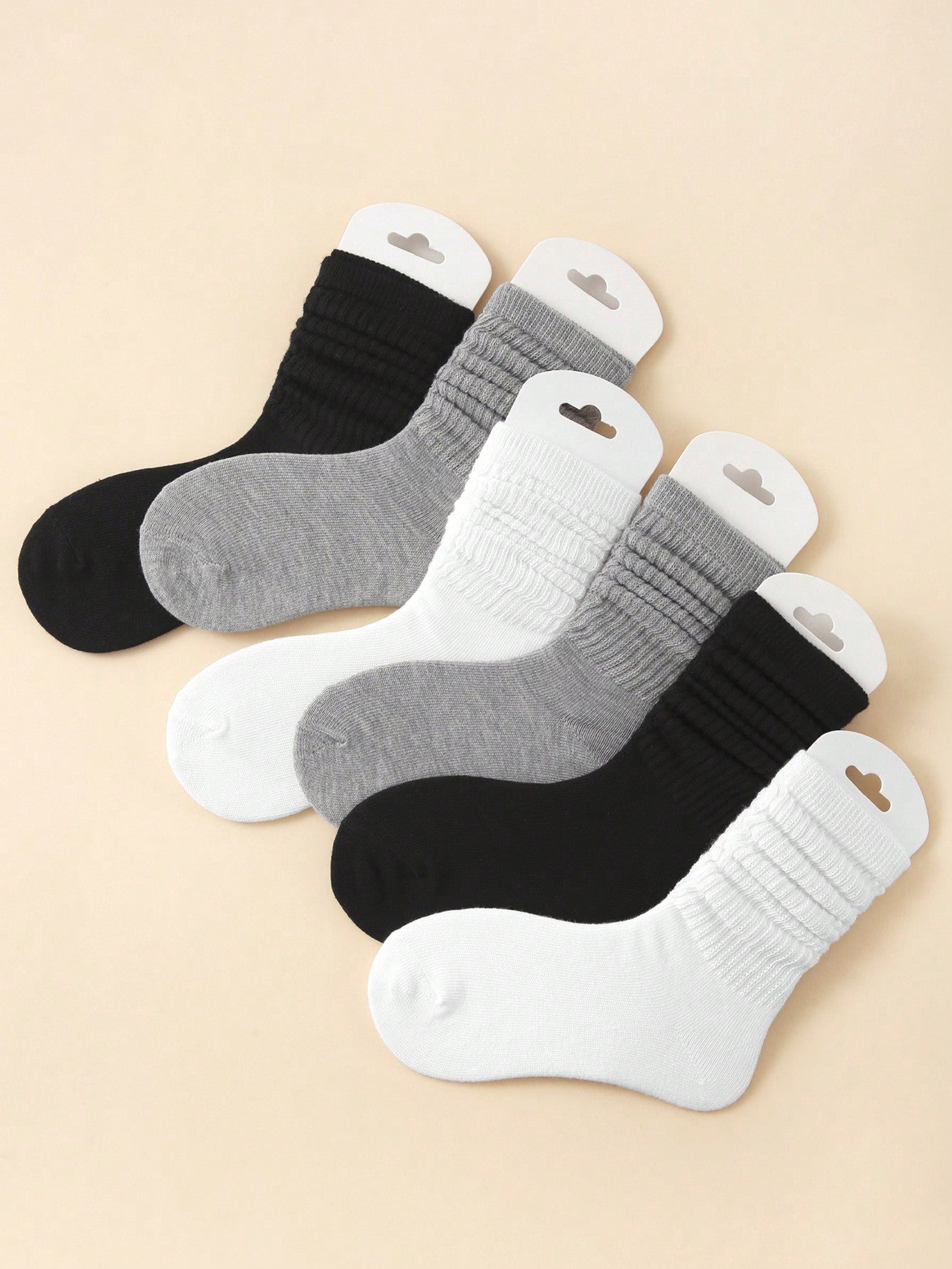 6 Pairs/Set Children's Socks, Coffee-Colored Fashionable, Breathable, Comfortable, Soft, Trendy Pile Socks Suitable For Daily Life Or Back-To-School Outfits