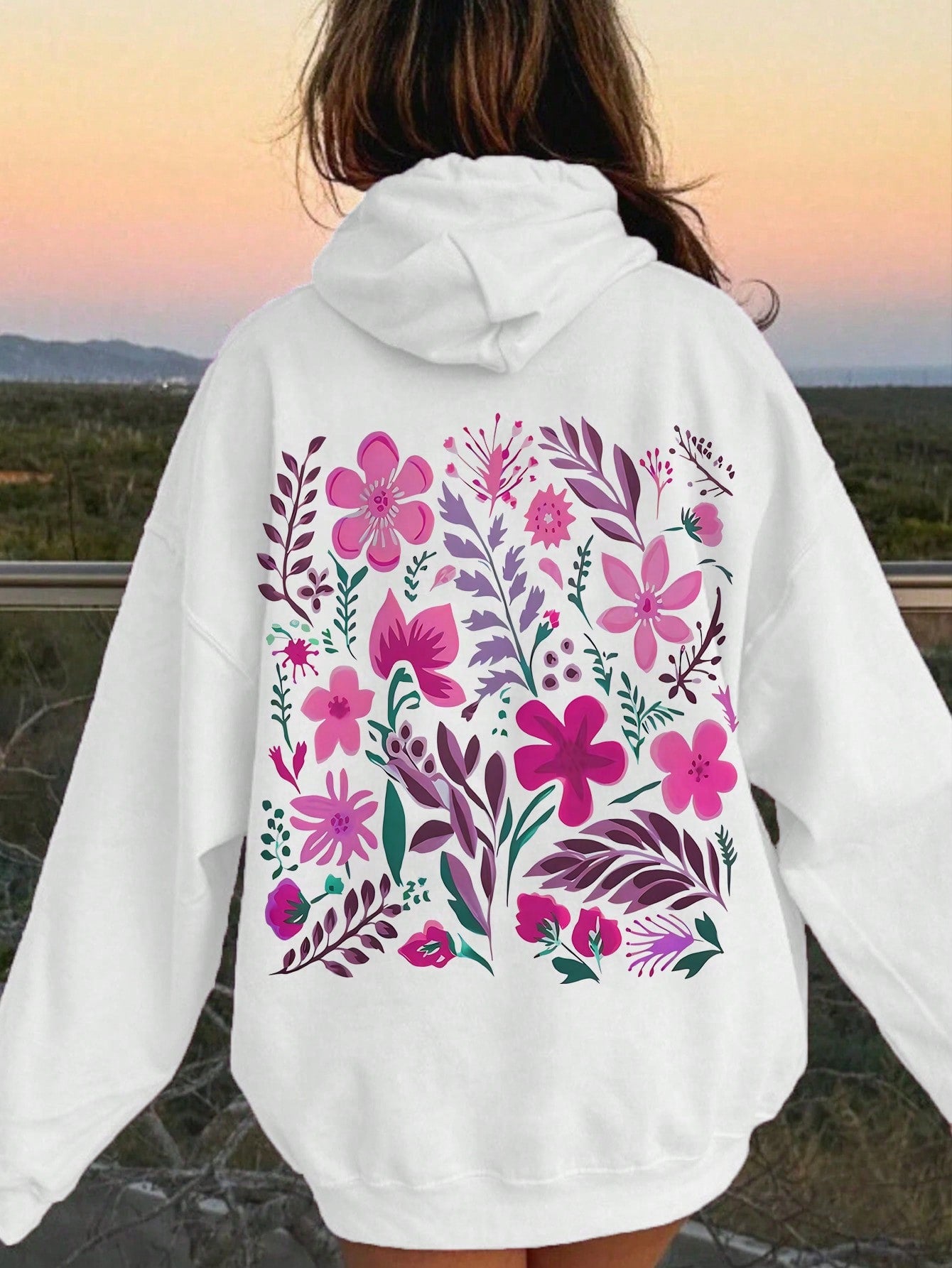 Pink Flower Hoodie, Cute Hoodie, Artistic Hoodie, Plant Hoodie, Nature-Themed Hoodie, Cottagecore Hoodie, Granola Girl Bohemian Style Hoodie, Plant Hoodie