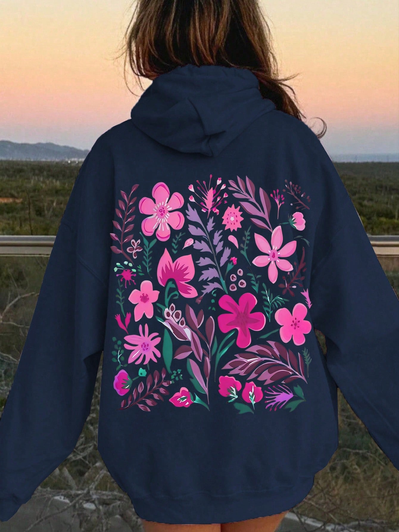 Pink Flower Hoodie, Cute Hoodie, Artistic Hoodie, Plant Hoodie, Nature-Themed Hoodie, Cottagecore Hoodie, Granola Girl Bohemian Style Hoodie, Plant Hoodie