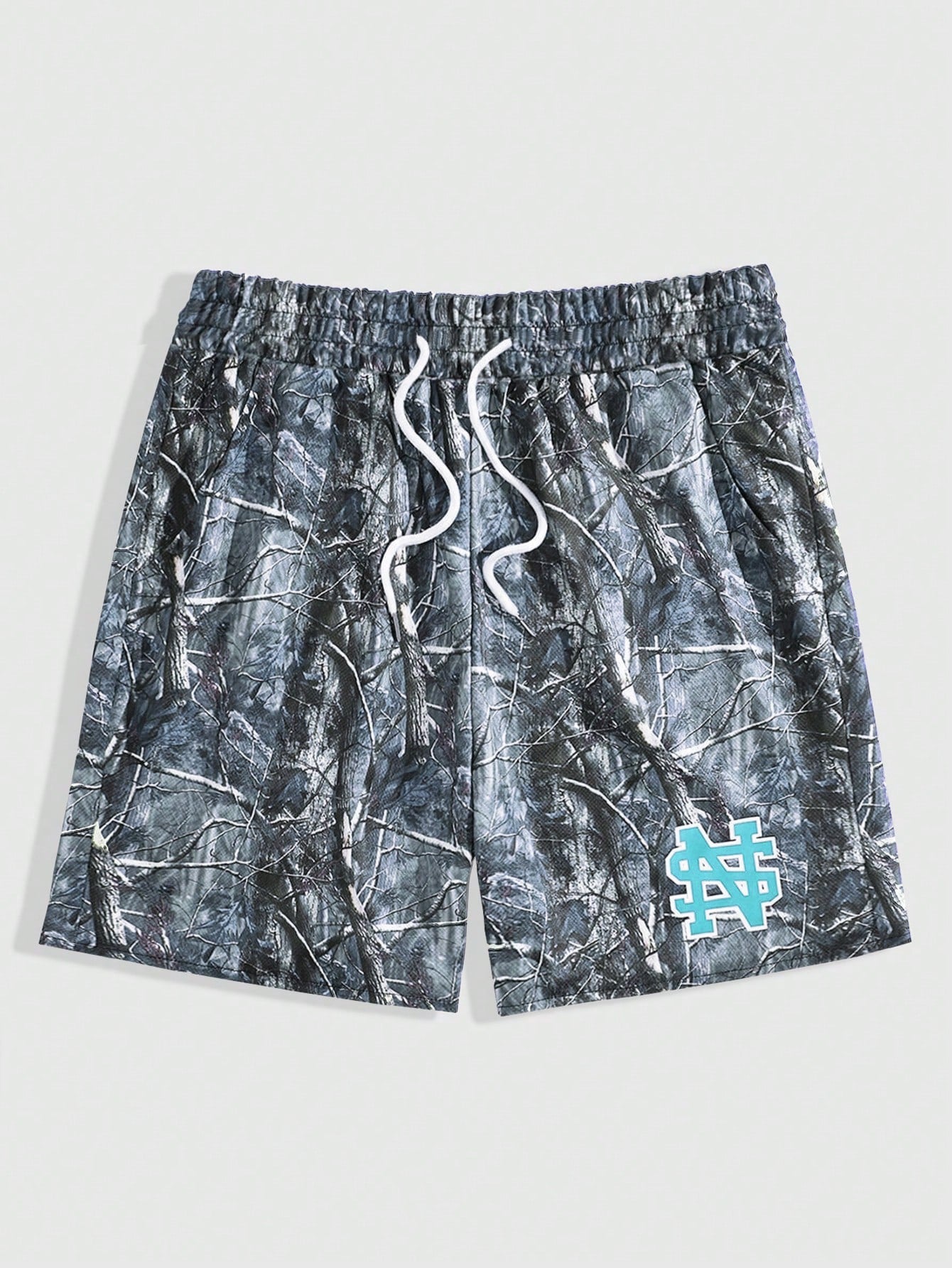 Men Fashion Sporty Branch Print Shorts, School