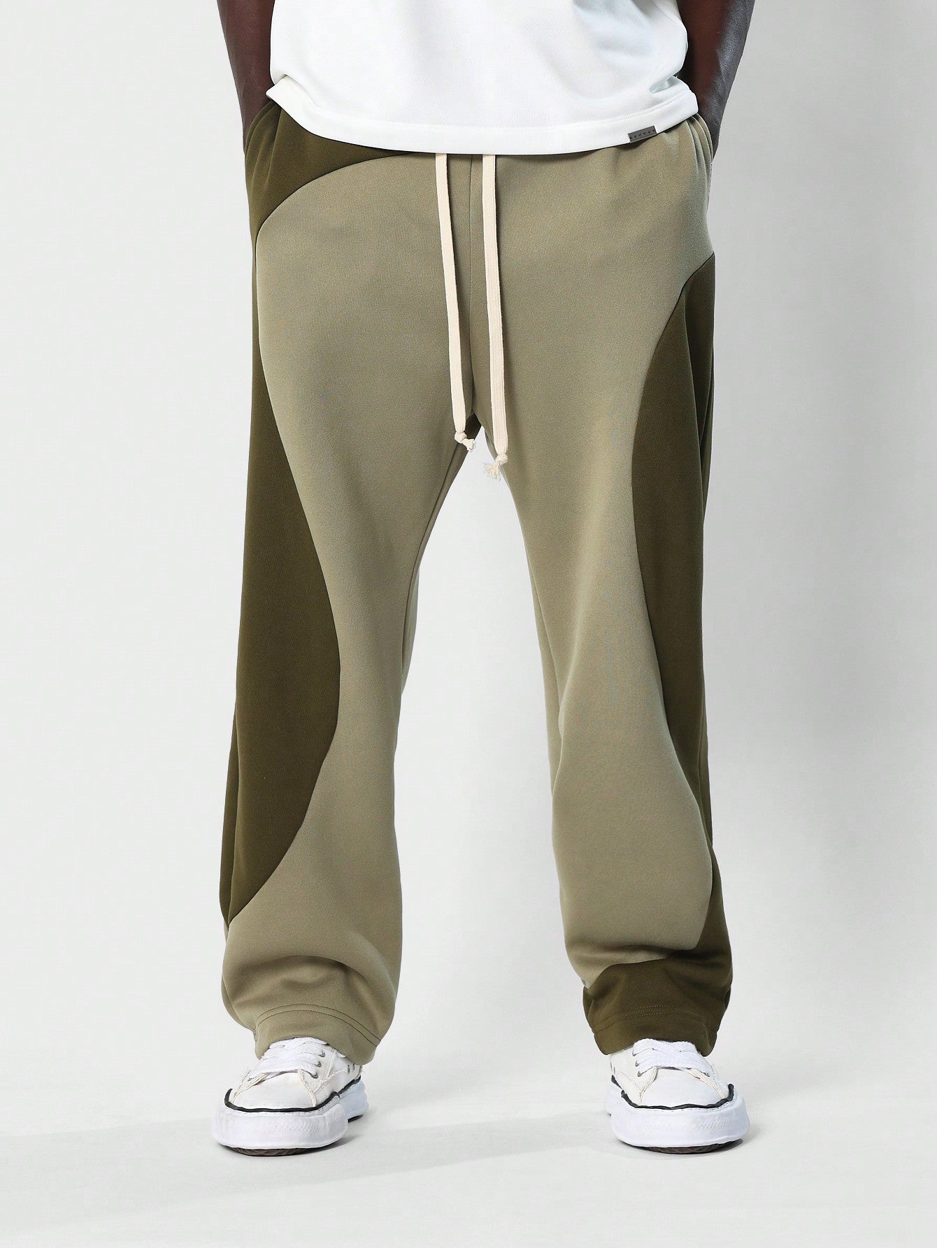 Straight Fit Colour Block Curved Panel Jogger