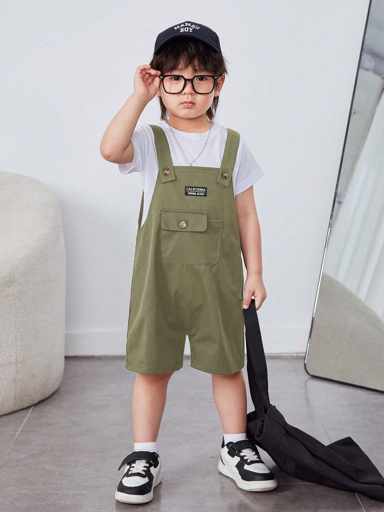 Young Boys' Summer Casual Loose Weave Shorts And Suspenders, Tagged As 'comfortable'