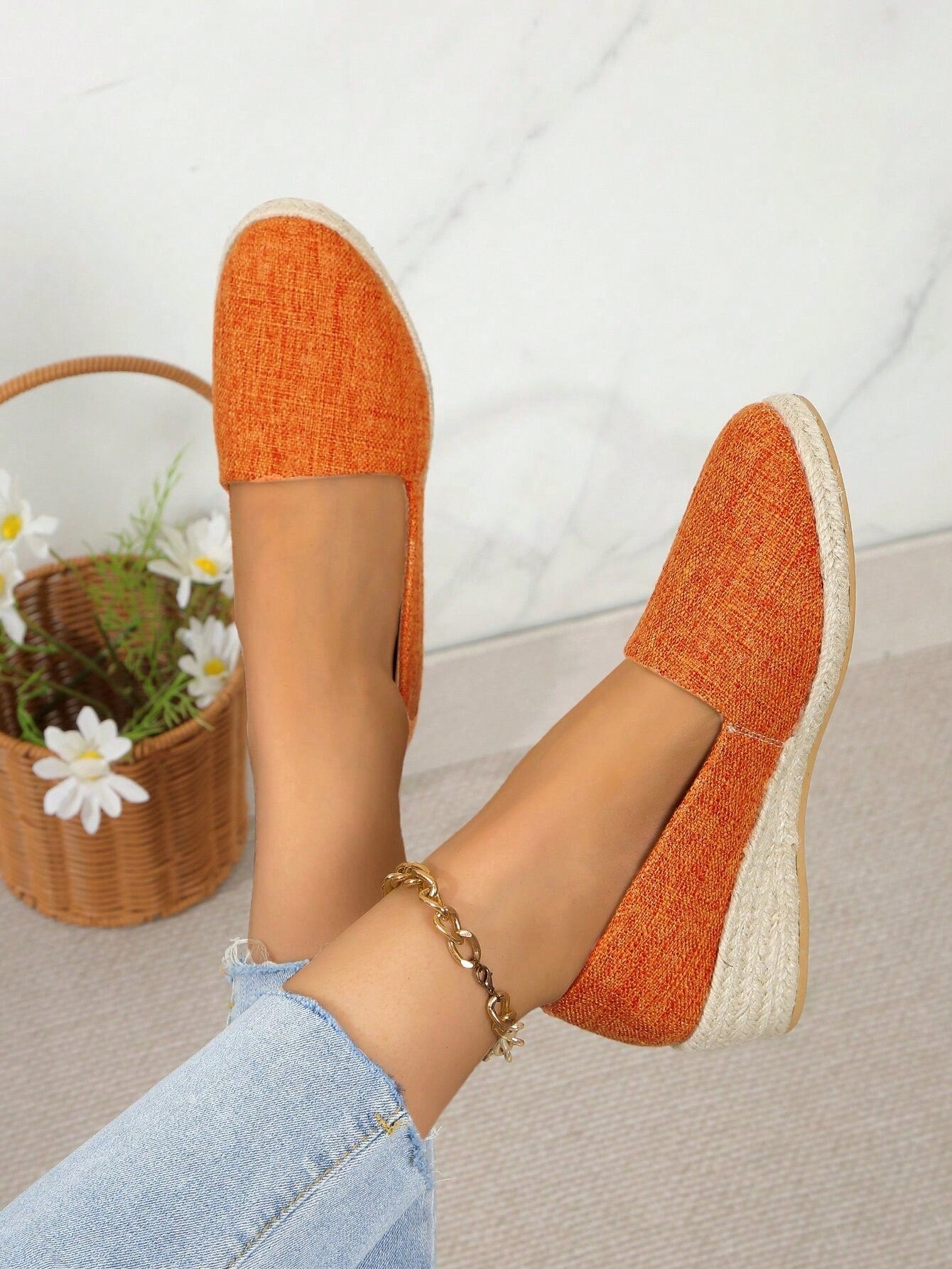 Women's Shoes > Shallow Mouth Woven Straw Rope Bottom  Wedge Espadrilles