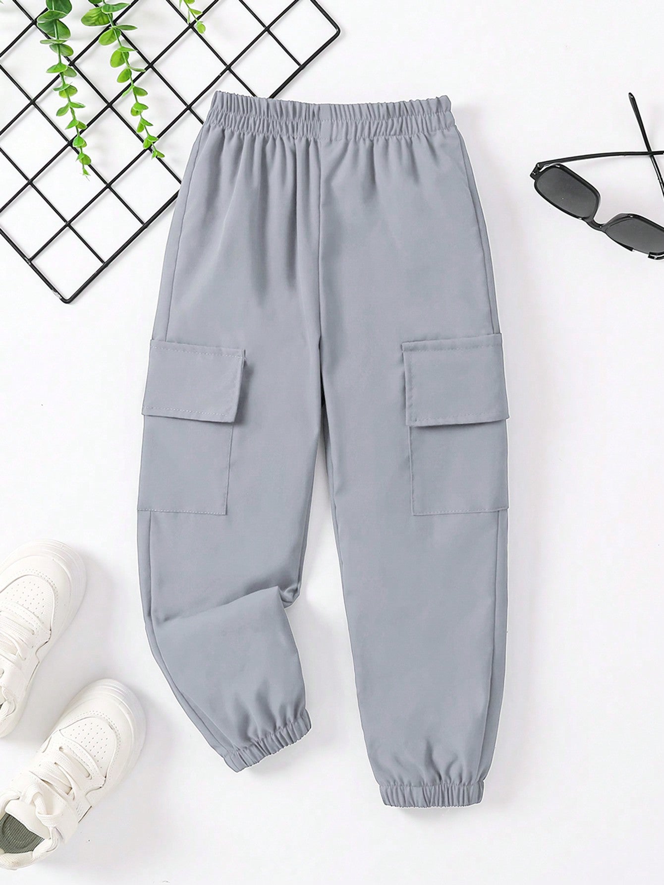 Young Girl Rose Red Dopamine Style Long Pants Worn As Outerwear, European And American Fashion Style Cargo Pants