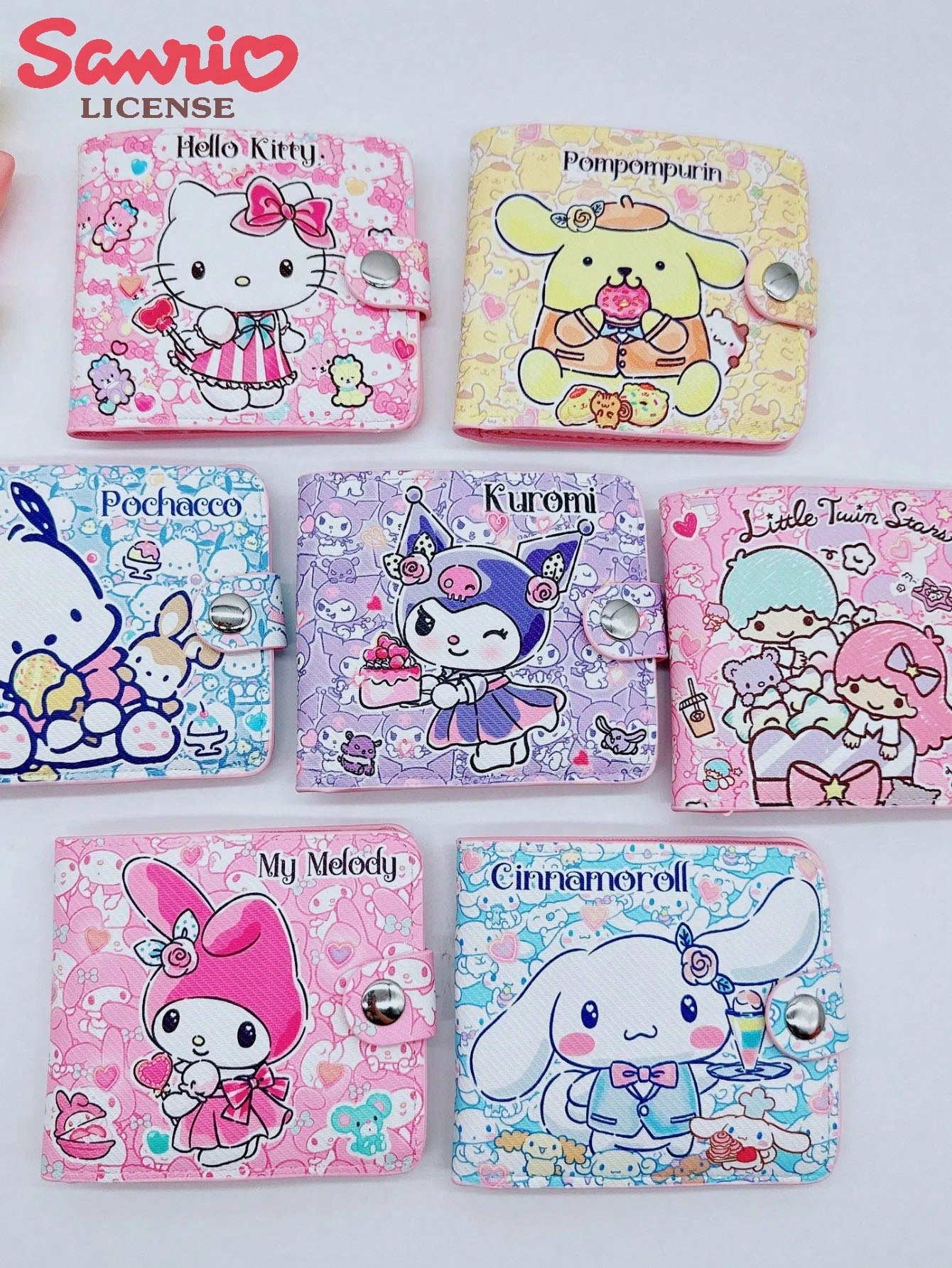 1pc  Brand Girls PU Button Wallet, Multi-Card Slots & Coin Pouch, Cute Style