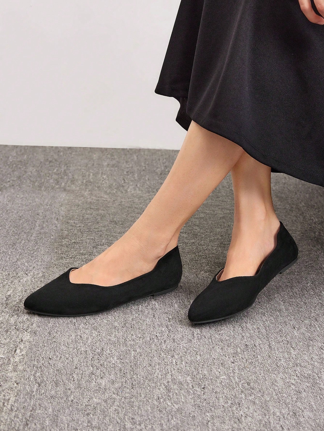 Women Shoes Minimalist Point Toe Ballet Elegant Outdoor Faux Suede Beige Versatile Flats For Summer Vacation Shoes Summer Sale Elegant Business Casual Business Chic