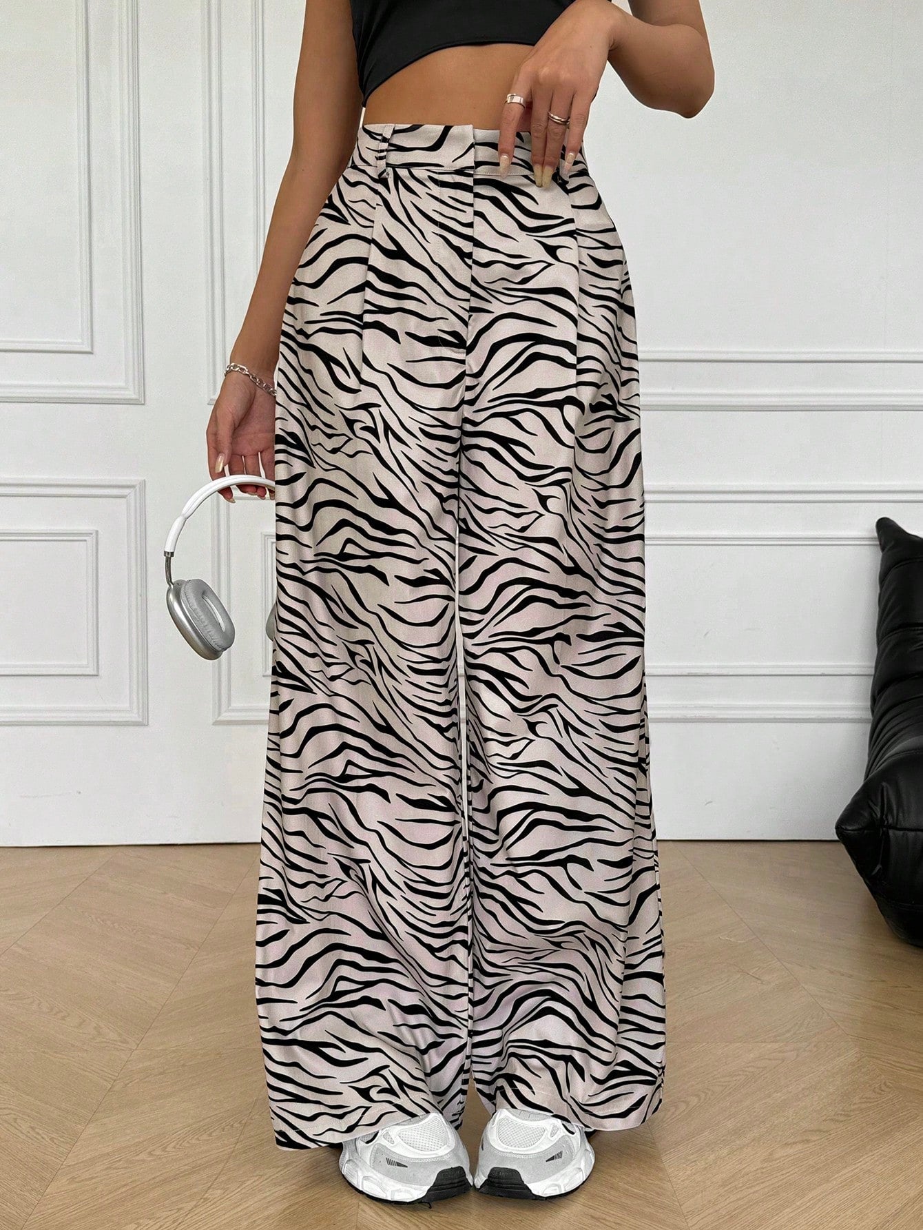 Solid Wide Leg Pants