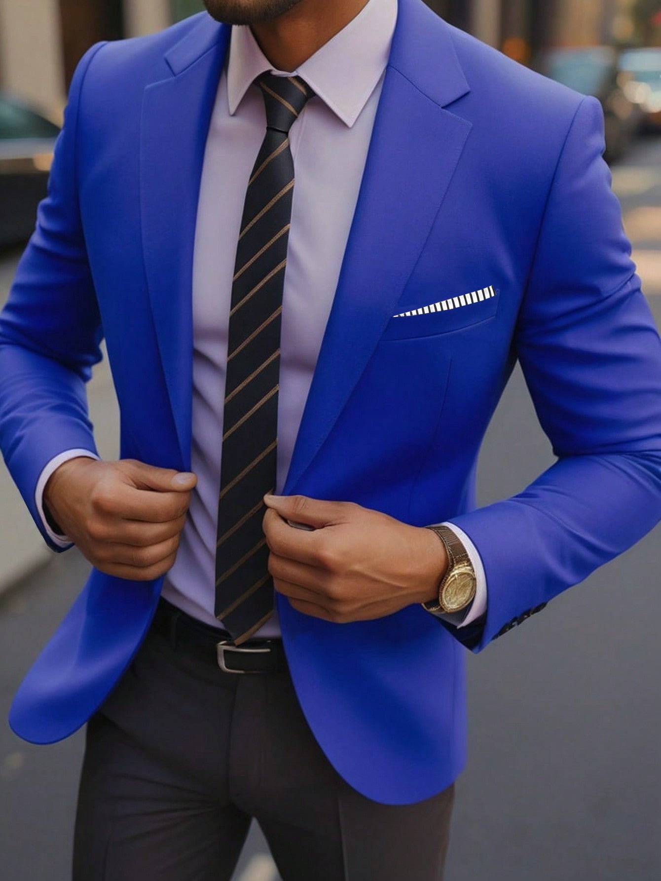 Men's Solid Color Simple Daily Long Sleeve Suit