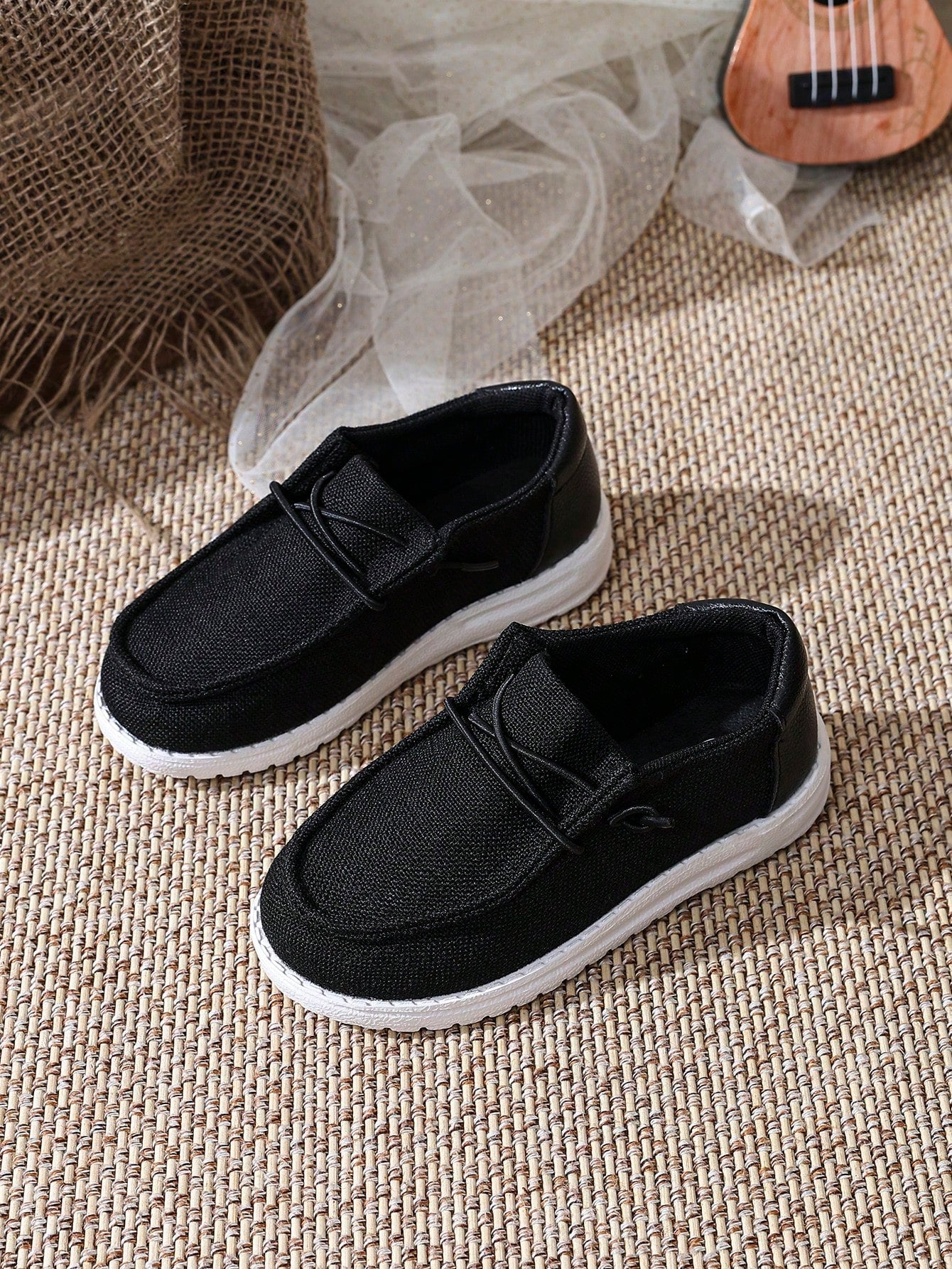 Kids' Casual Sunflower Print Athletic Shoes, Breathable Canvas Running Shoes, Low Top Sports Sneakers.