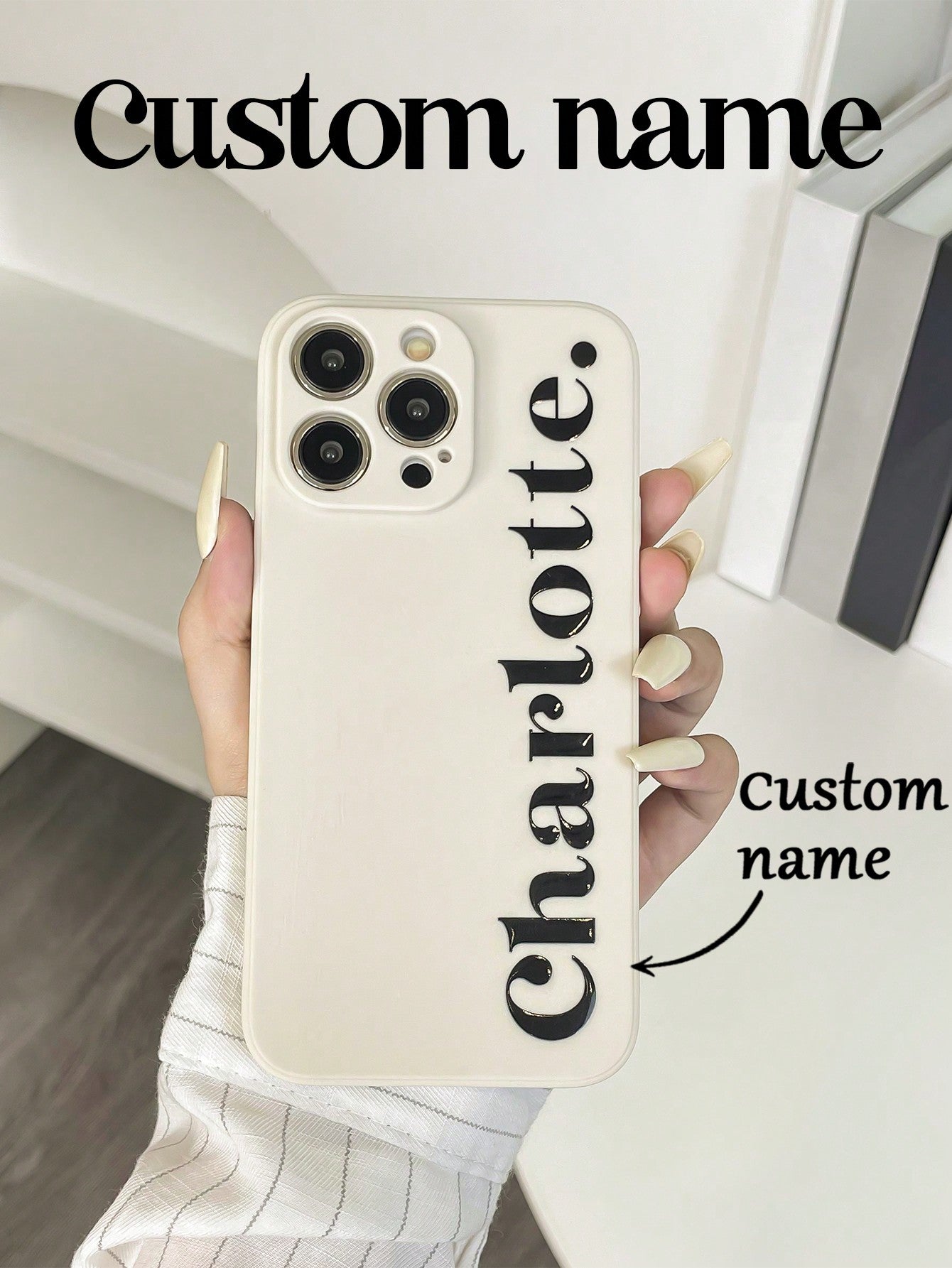 1 Piece Customized Name Phone Case, Personalized Name Design IPhone Case, Customized Name IPhone Case, Personalized Phone Case With Picture, Custom Image Phone Case, Anniversary Gift, Valentine's Day Gift, Birthday Gift, Wedding Gift, Mother's Day Gift, F