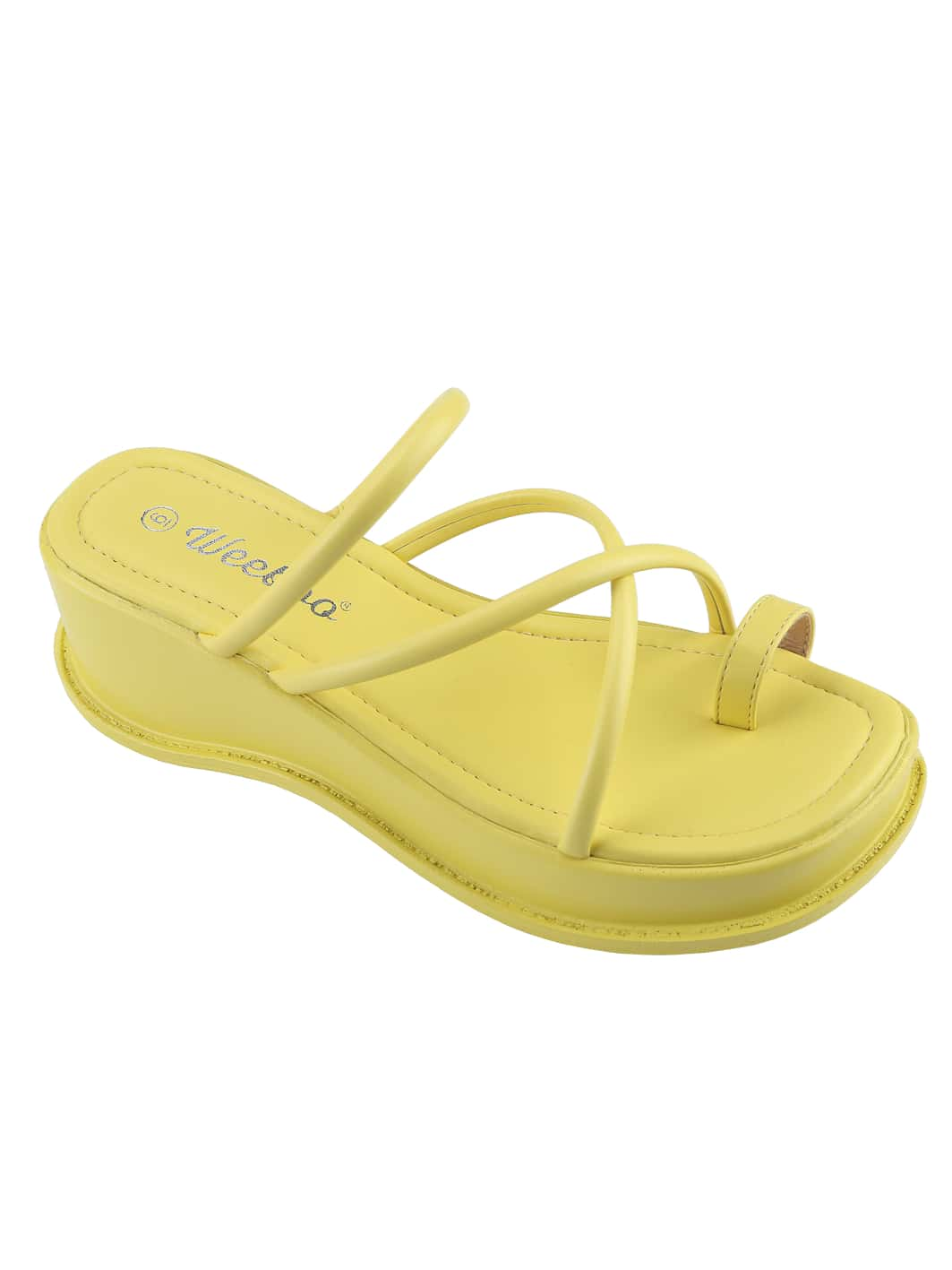 Women's Platform Sandals Square Toe Block Heel Slip-On Slides Fashion Wedge Summer Shoes