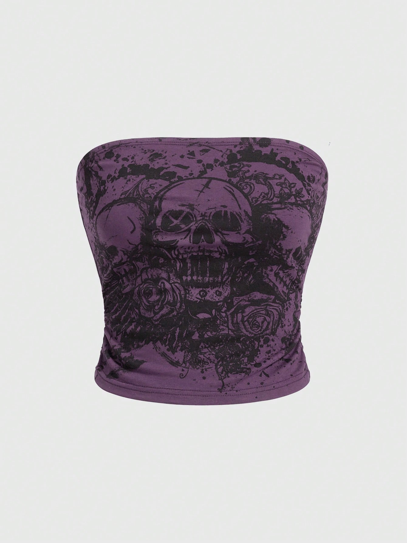 Goth Women's Skull Print Bandeau Top