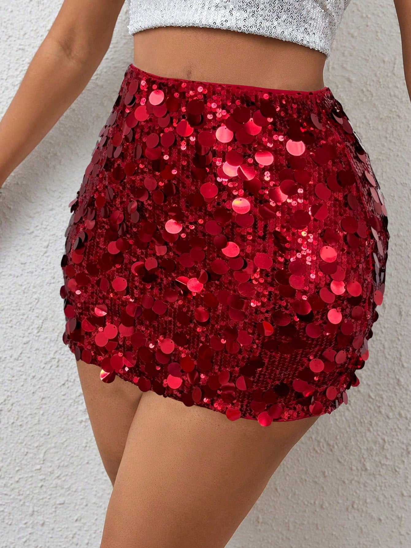 Sequin Mini Bodycon Skirt