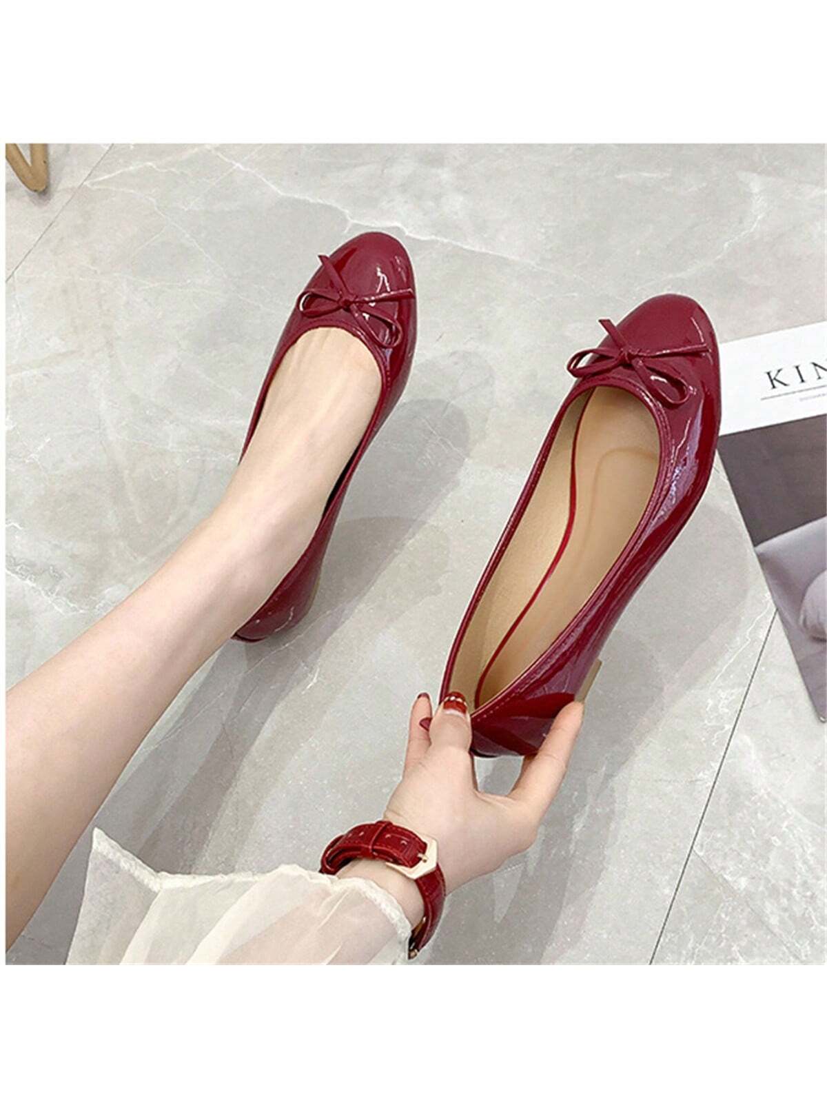 Women's Bow Flat Shoes, Round Toe Soft Sole Non-Slip Commuter Casual Shoes