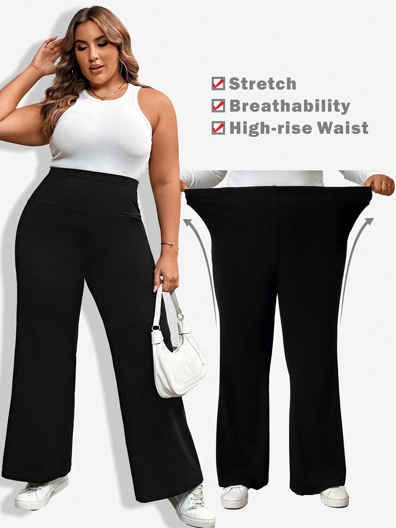 Plus Solid Flare Leg Sweatpants