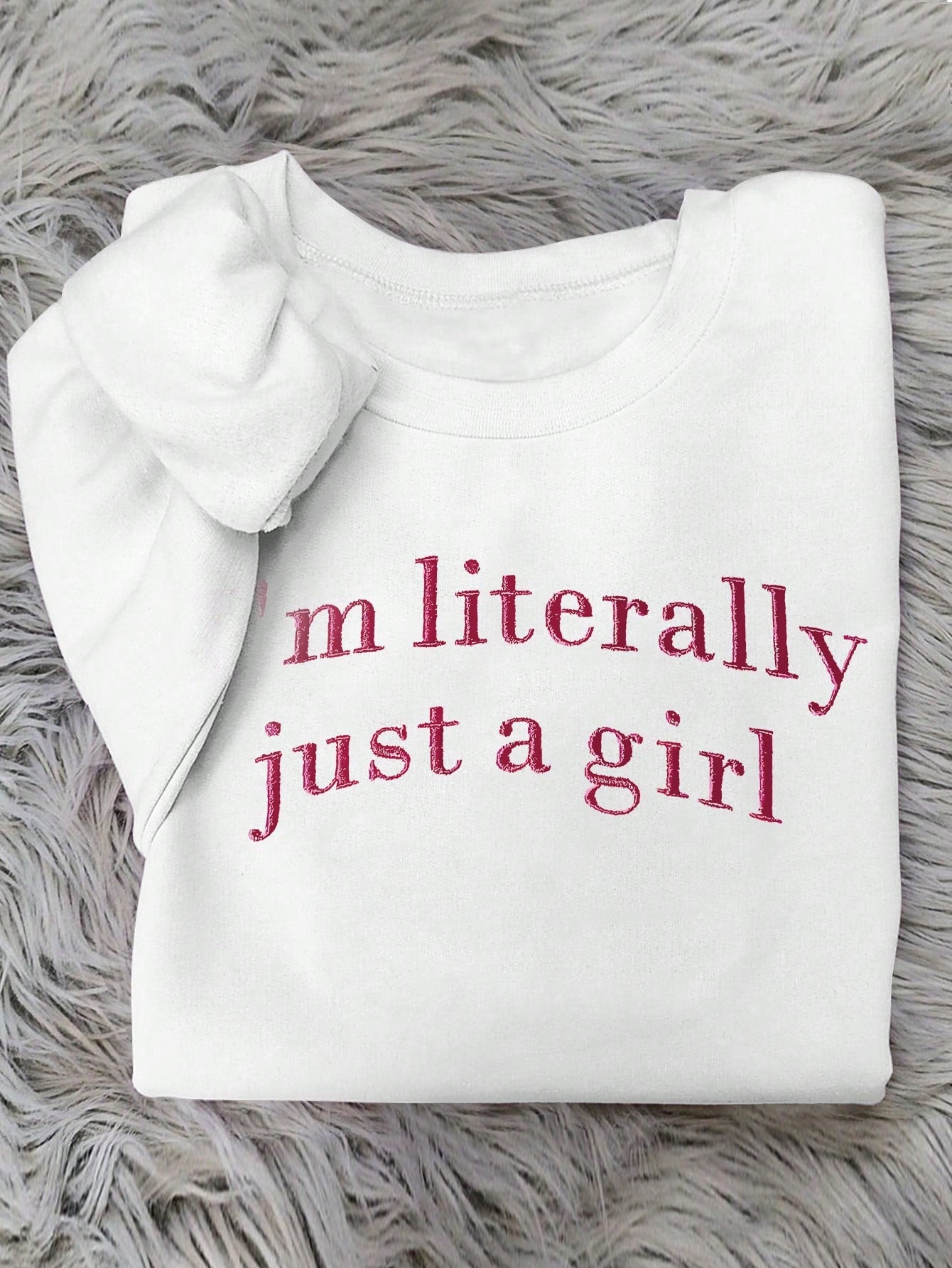 Women's Oversized Drop Shoulder "I'm Just A Girl" Graphic Sweatshirt