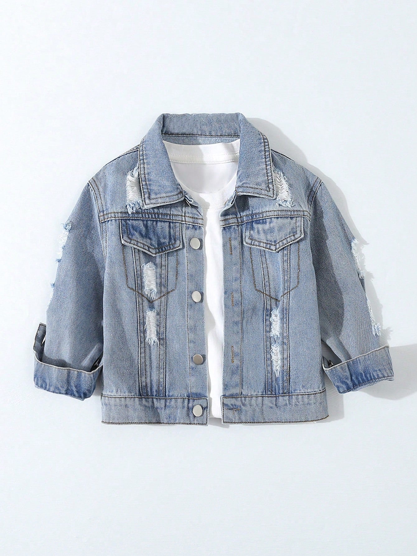 Young Boys' Simple Casual Comfortable Denim Jacket And Coat