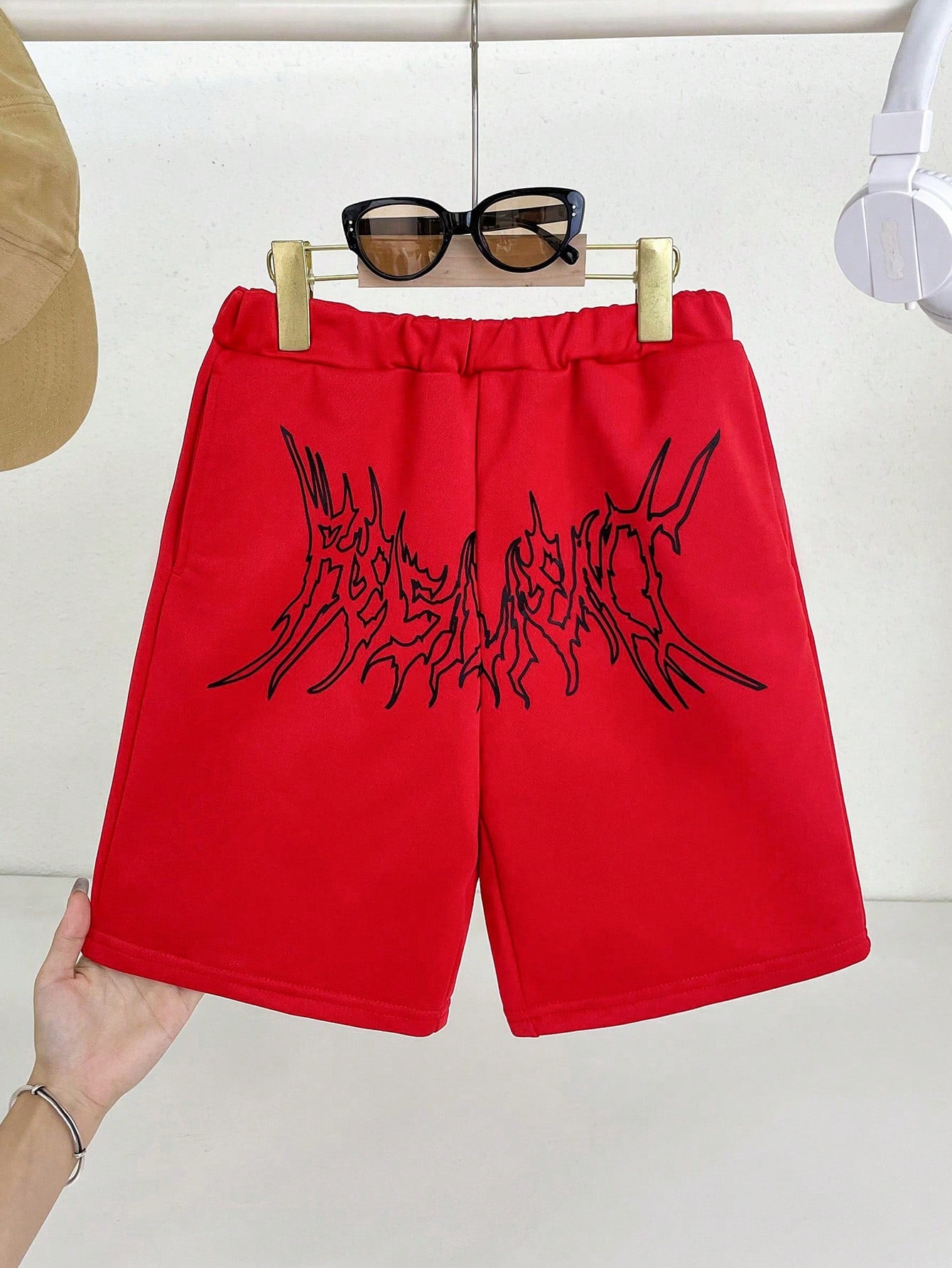 Tween Boy Casual Street Style Printed Loose Knit Shorts