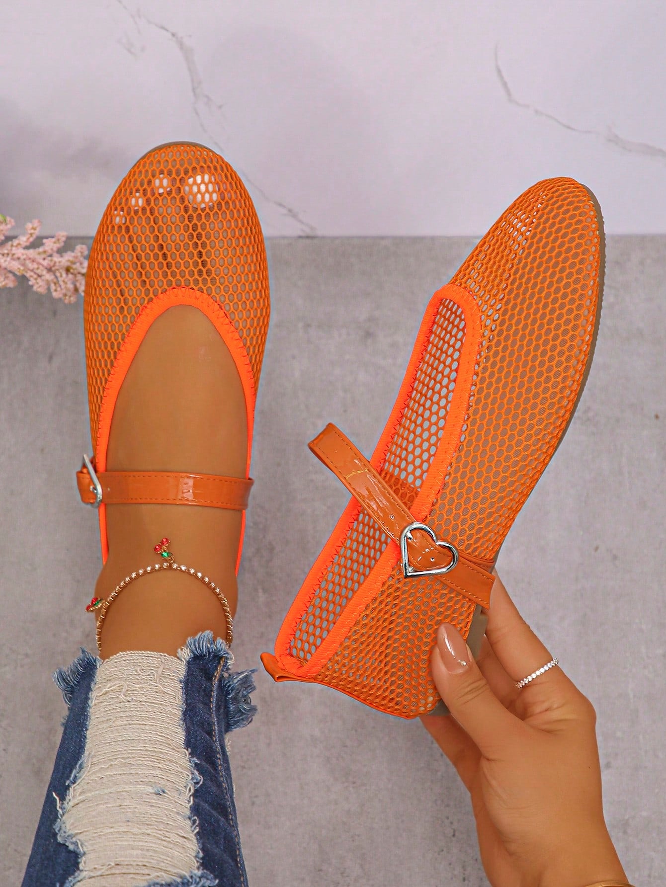 Women's Breathable Mesh Pointed Toe Shallow Color Block Comfortable Minimalist Modern Style Fashion Street Outdoor Flat Shoes