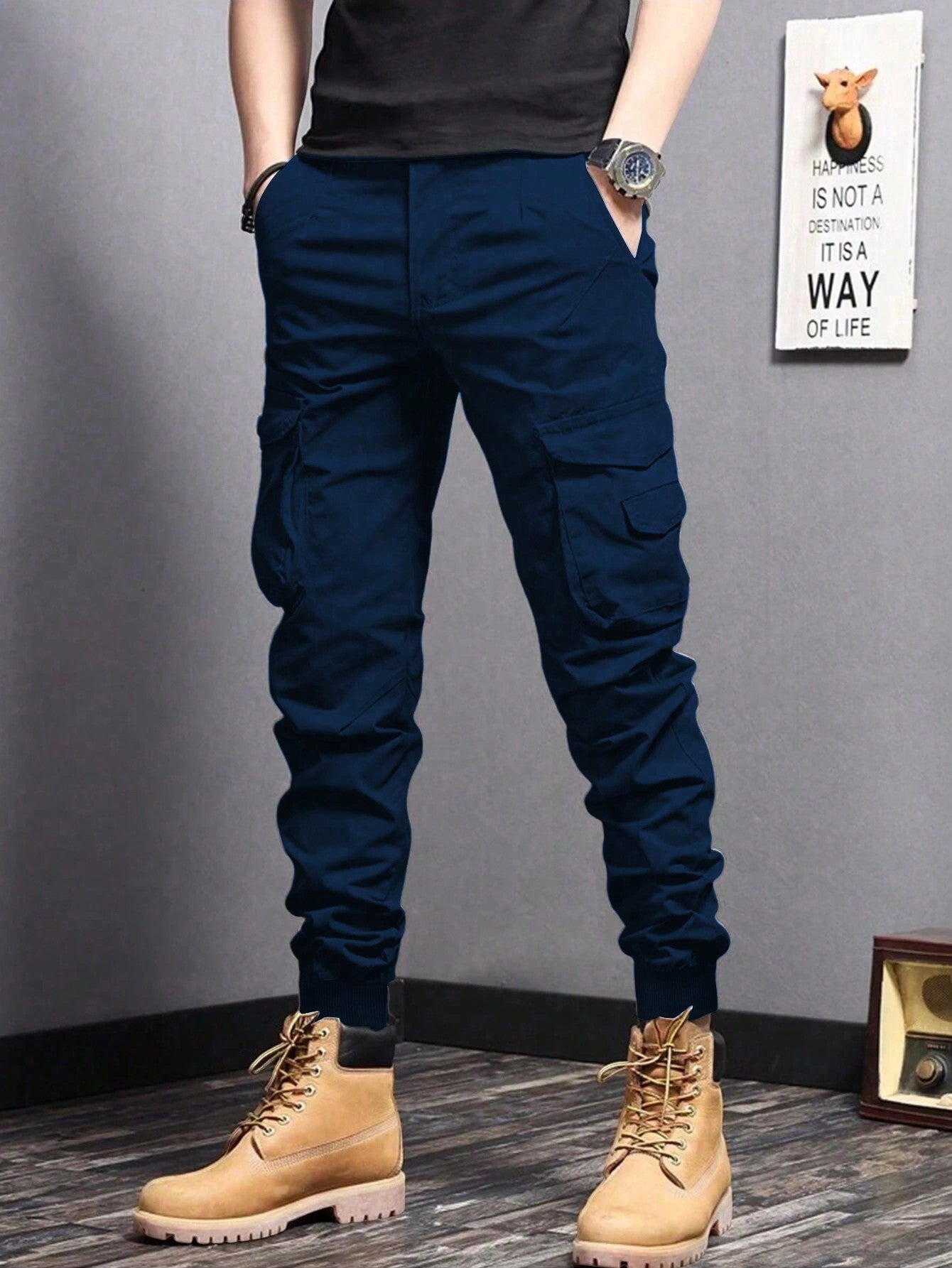 Tween Boys' Casual Woven Multi-Pocket Cargo Pants