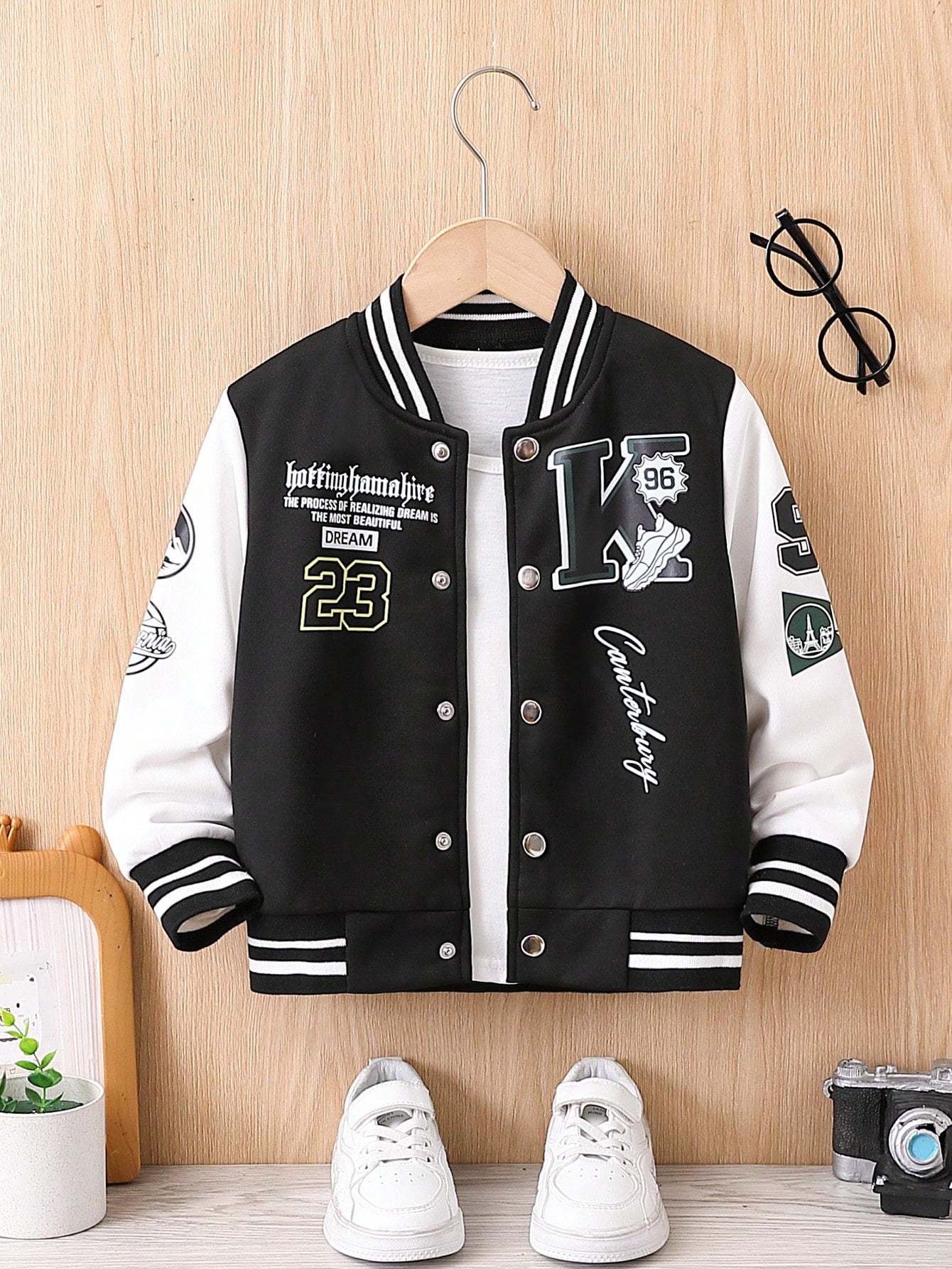 Young Boy Spring Jacket, Korean Style Children Casual Bomber Coat