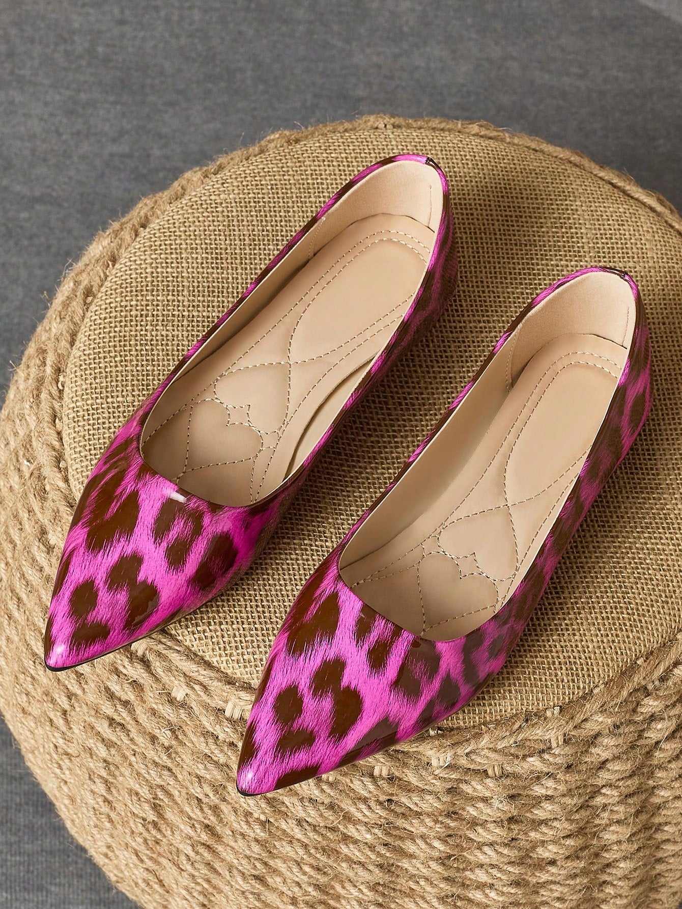 Women's Pointy Toe Flat Casual Leopard Print Slip-On Shoes, Spring Summer Autumn Daily, Party, Versatile