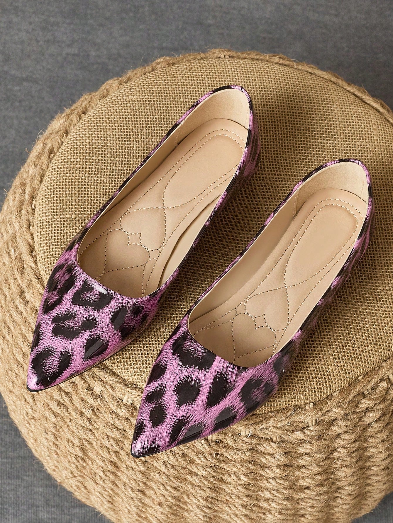 Women's Pointy Toe Flat Casual Leopard Print Slip-On Shoes, Spring Summer Autumn Daily, Party, Versatile