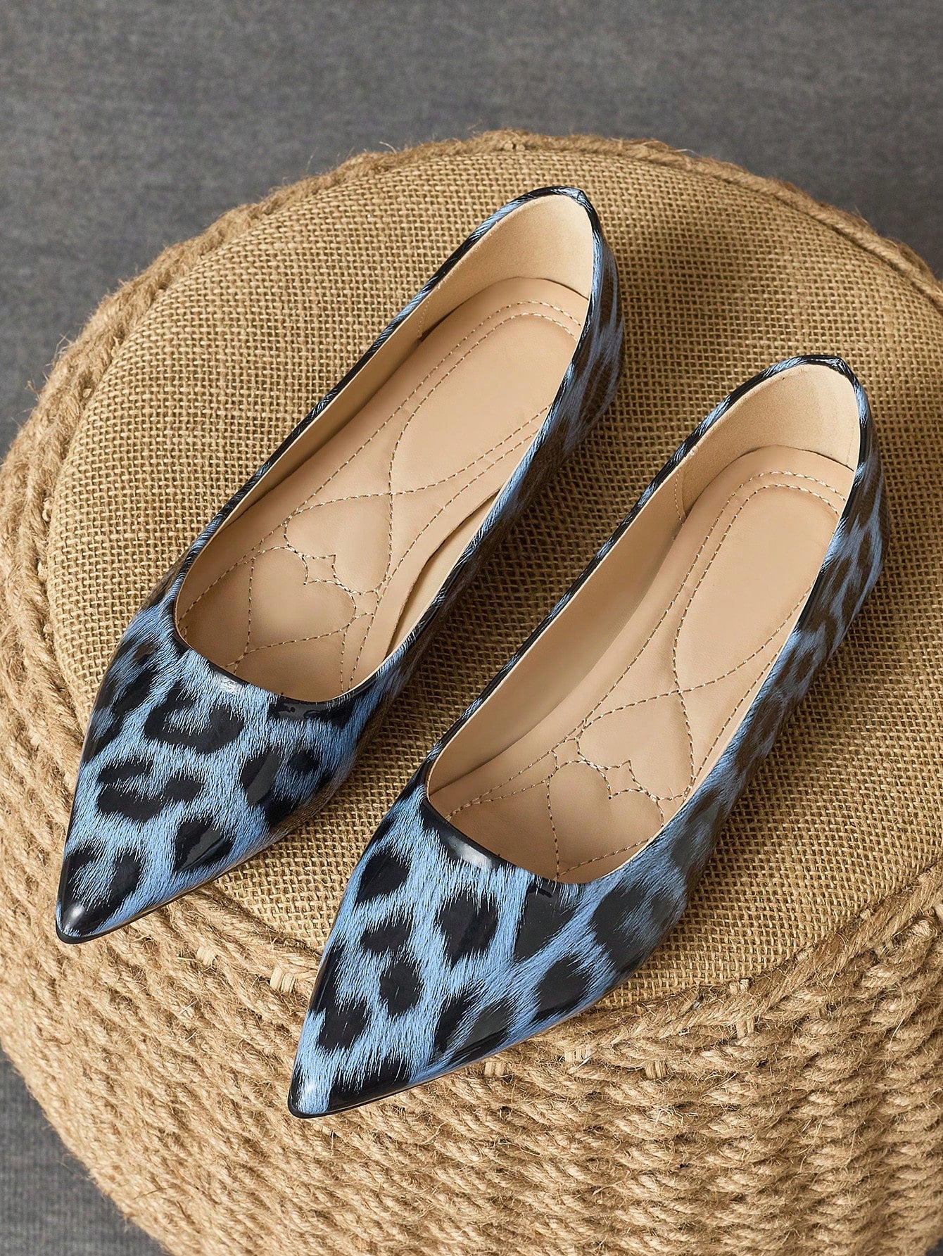 Women's Pointy Toe Flat Casual Leopard Print Slip-On Shoes, Spring Summer Autumn Daily, Party, Versatile