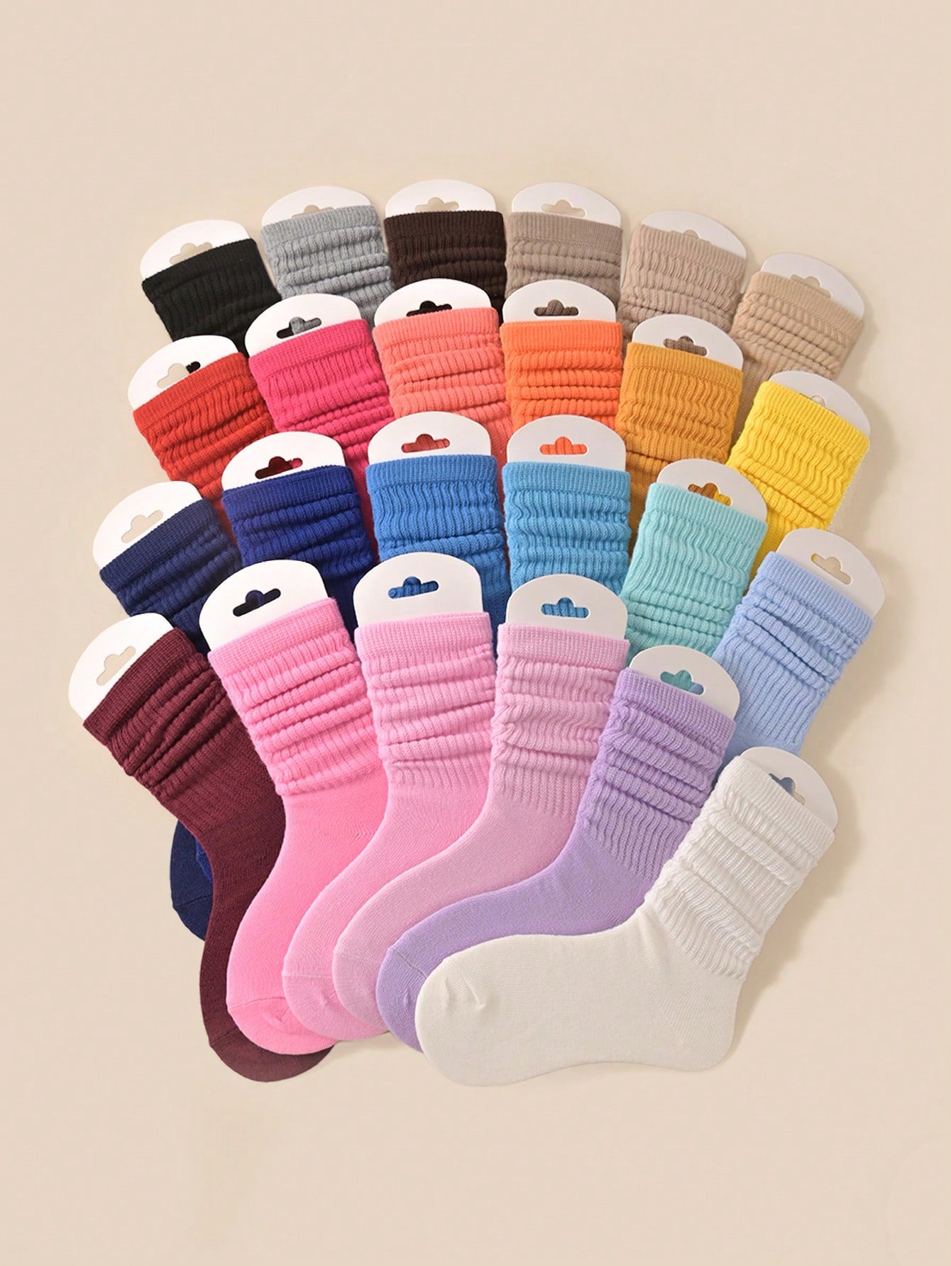 6 Pairs/Set Children's Socks, Coffee-Colored Fashionable, Breathable, Comfortable, Soft, Trendy Pile Socks Suitable For Daily Life Or Back-To-School Outfits