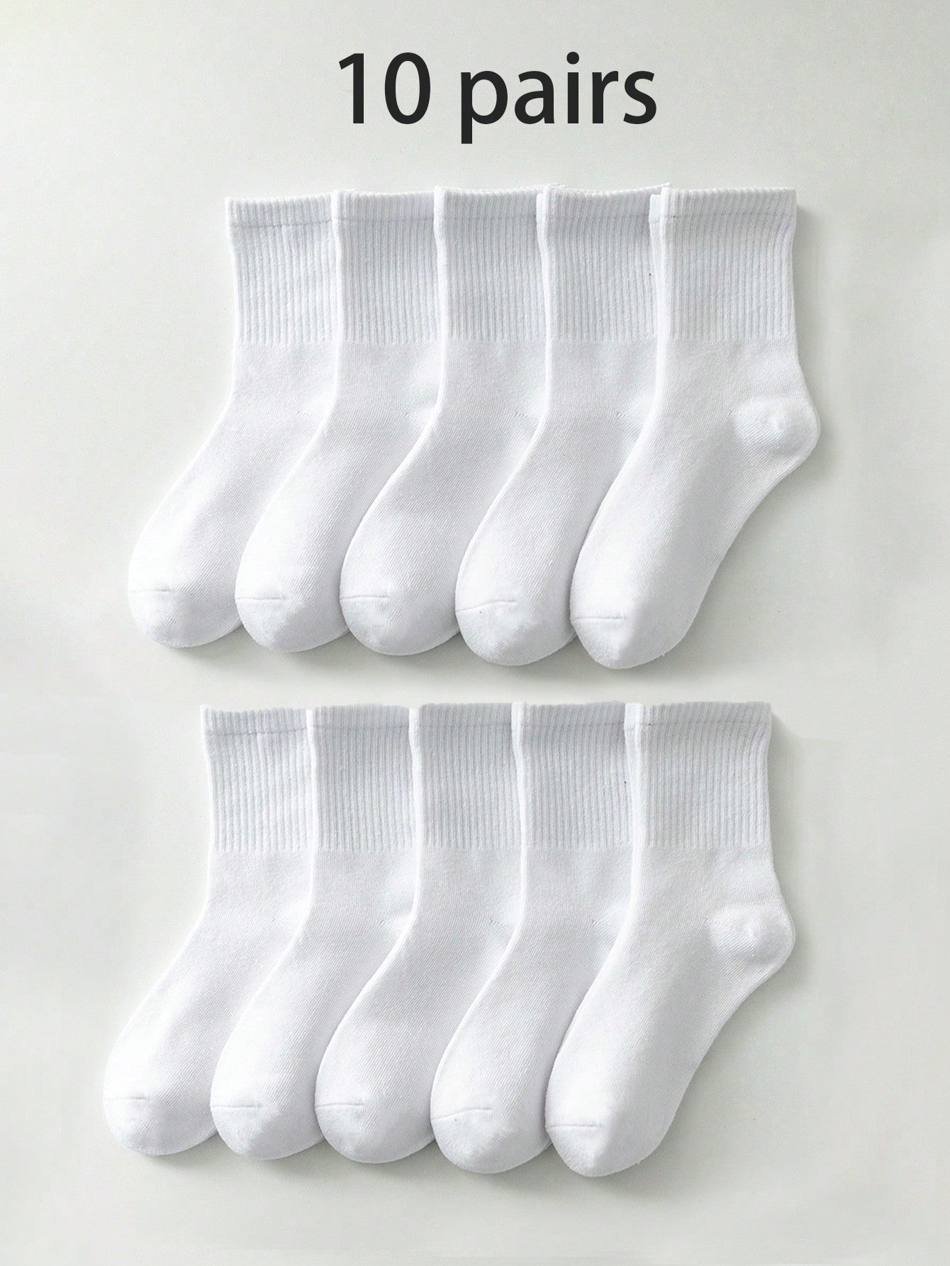 5pairs Children's Solid Color Round Neck Socks, Breathable Mesh Design For Daily Wear