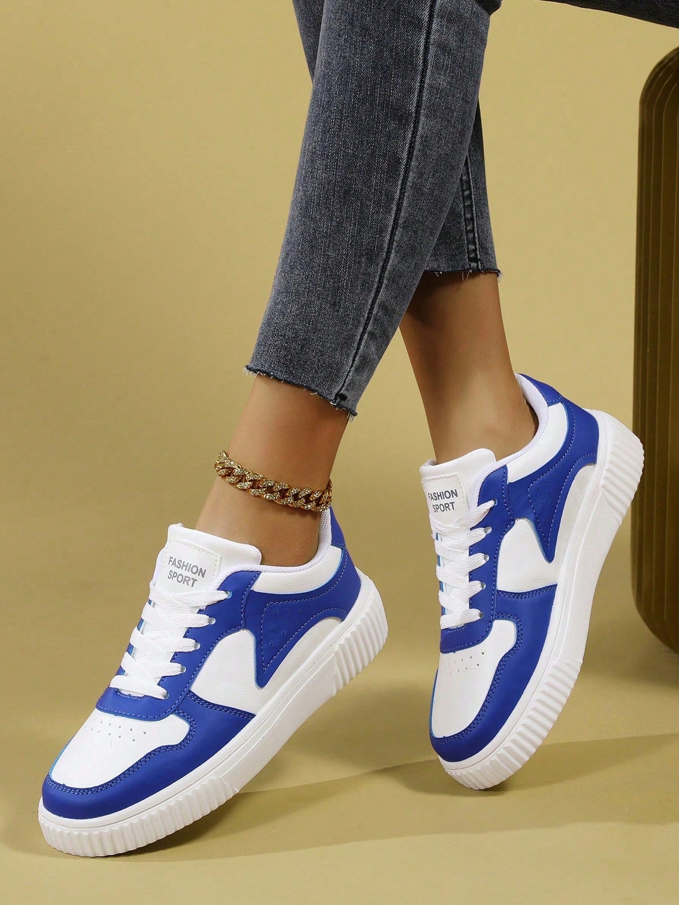 Fashion Casual Women Sneakers, Lace Up Lightweight Platform Casual Flats Shoes For Women, Versatile Low-Top Sporty Trainers Shoes Woman