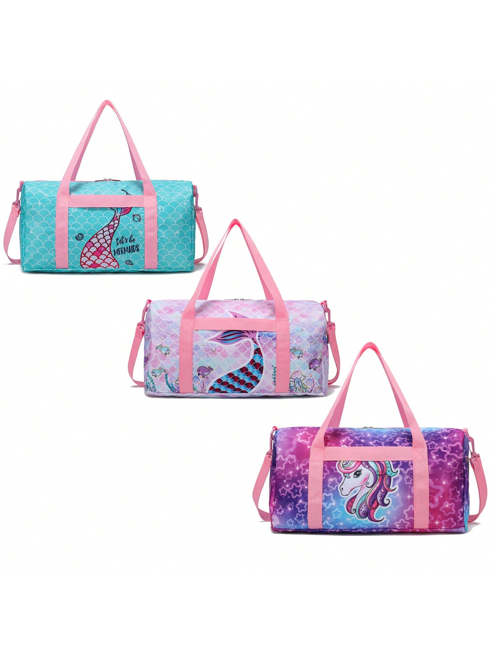 Kids Duffle Bag Girls Mermaid Unicorn Duffle Bag For Kids Little Girls Overnight Bag For Kids Duffel Bags Weekender Travel Bag For Girls Sleepover Bag For Kids Toddler Gym Dance Bag Gift