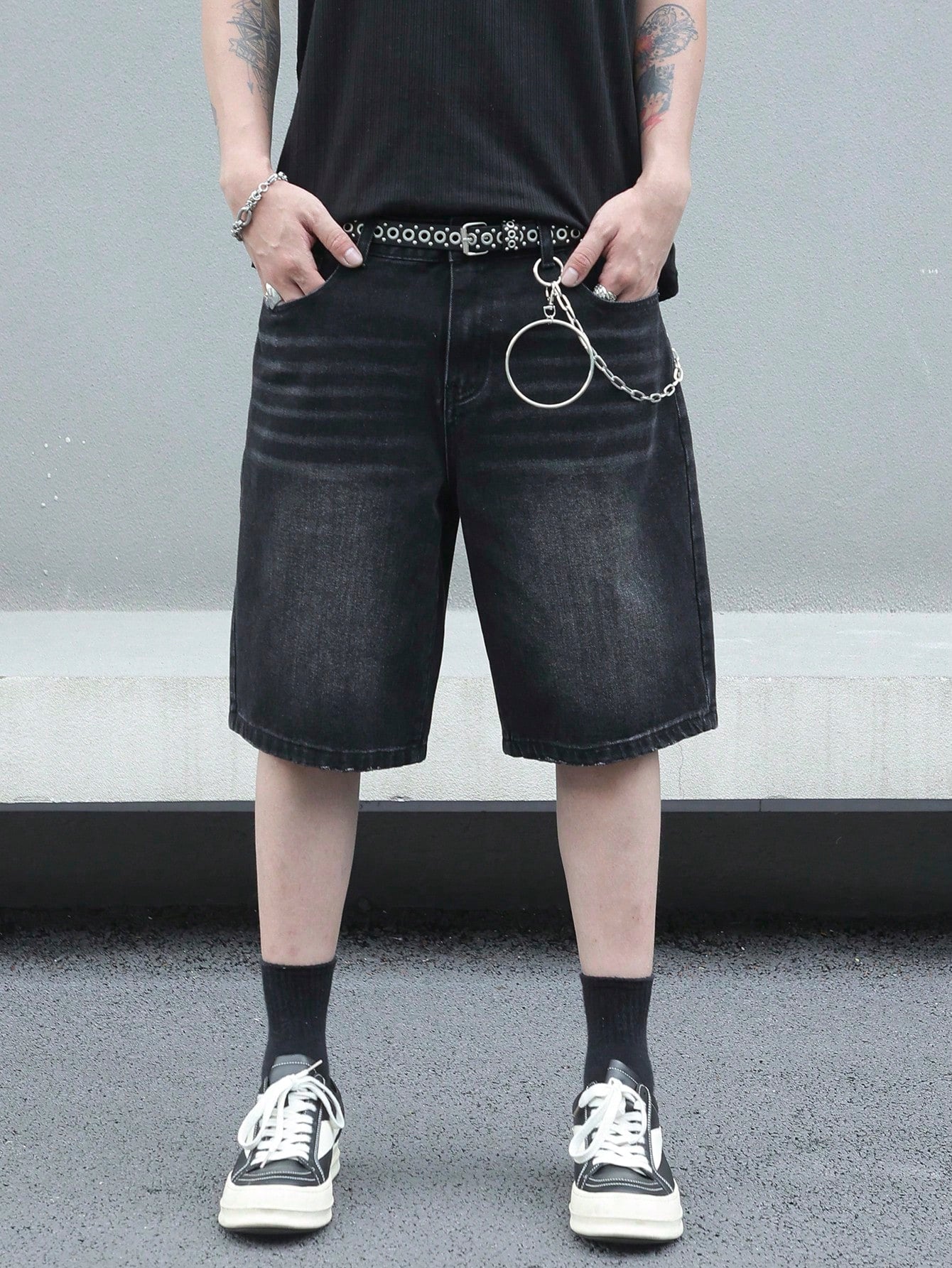 Men's Solid Color Simple Daily Wear Denim Shorts