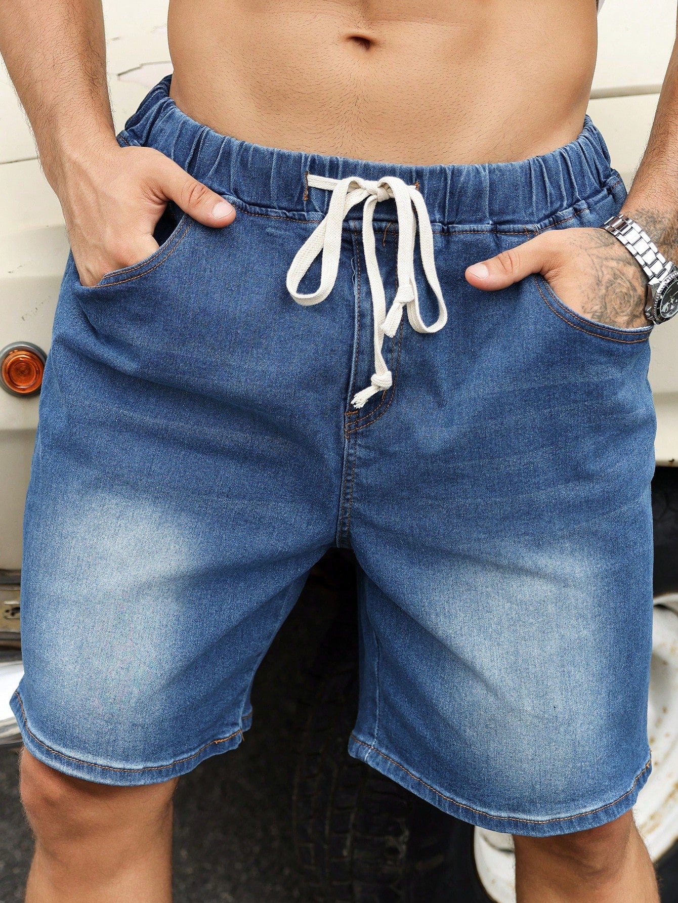 Men's Plus Size Casual Denim Shorts For Summer