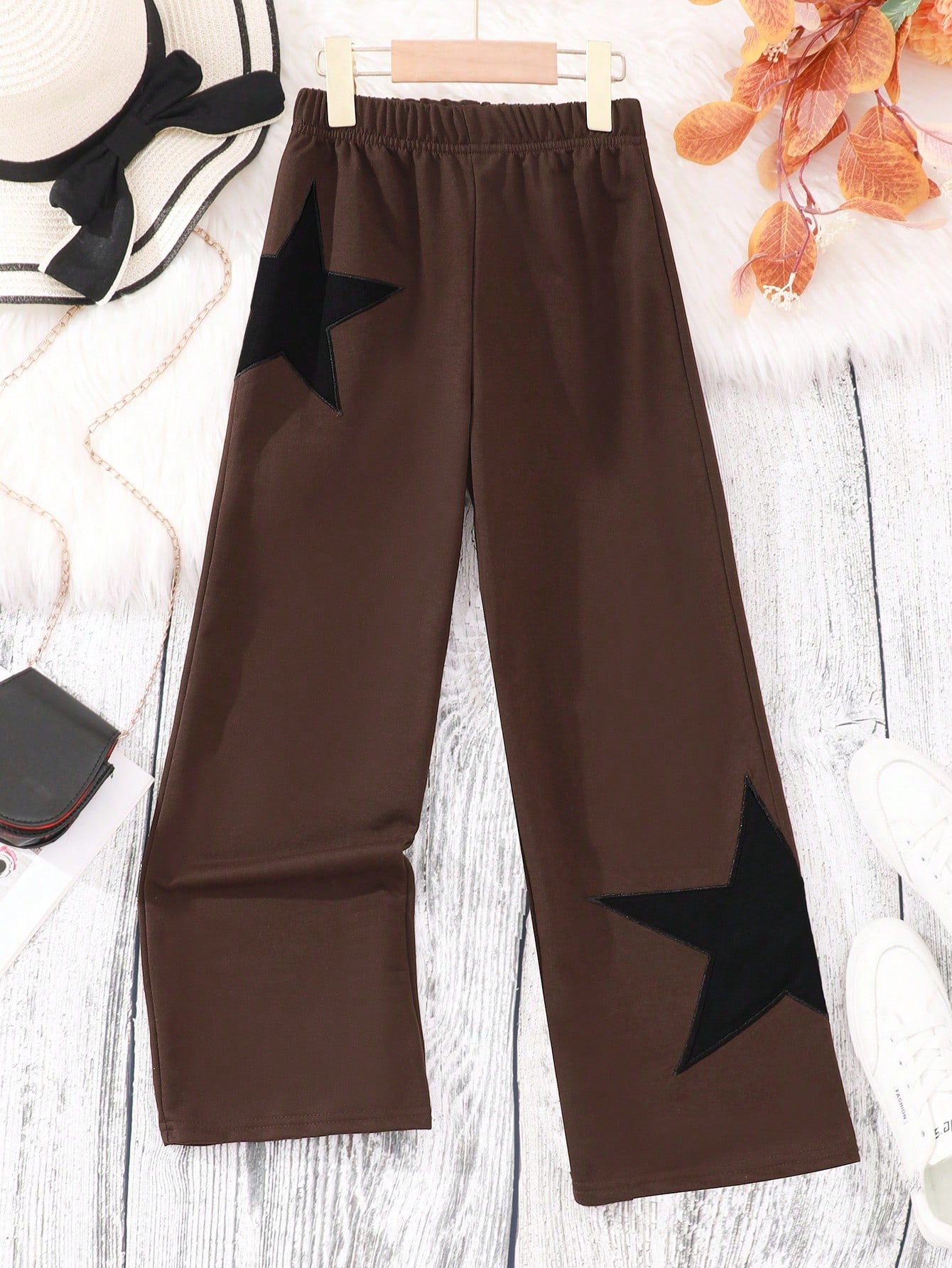 Tween Girl Star Print Wide Leg Sweatpants