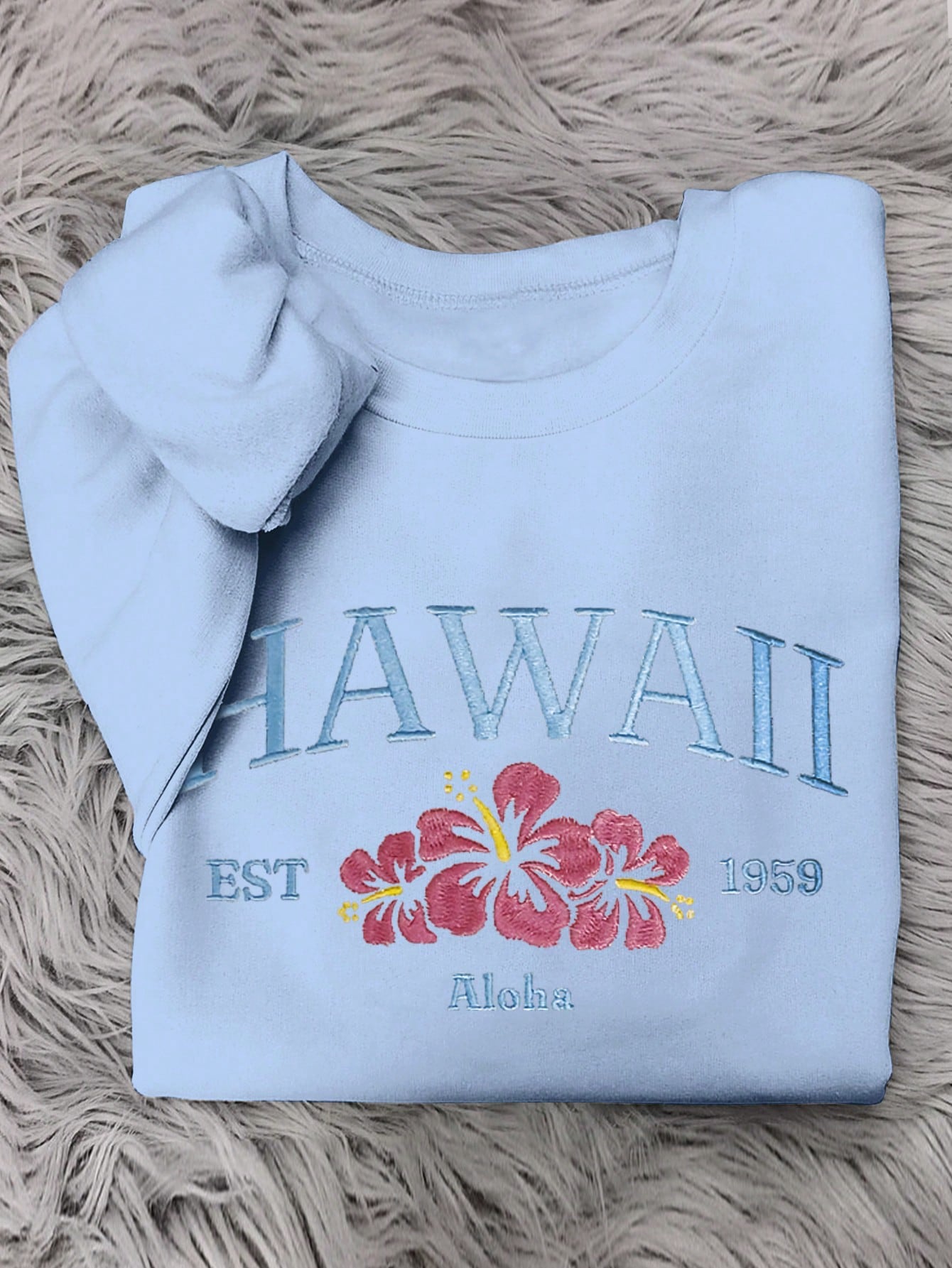 Women's Loose Drop Shoulder Hawaii Aloha Print Sweatshirt