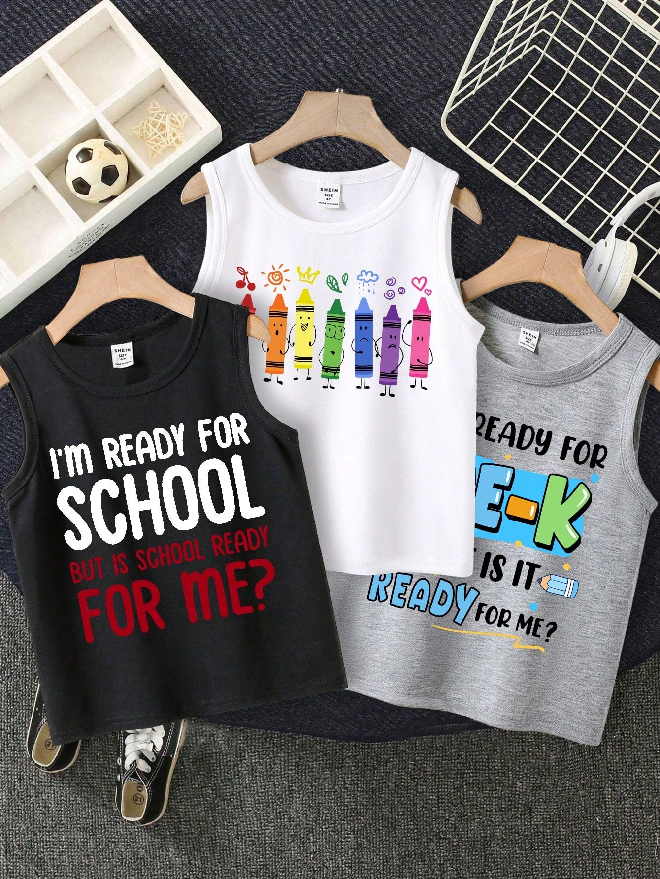 3pcs Young Boy Casual Simple Letter Pattern Tank Top, Suitable For Summer