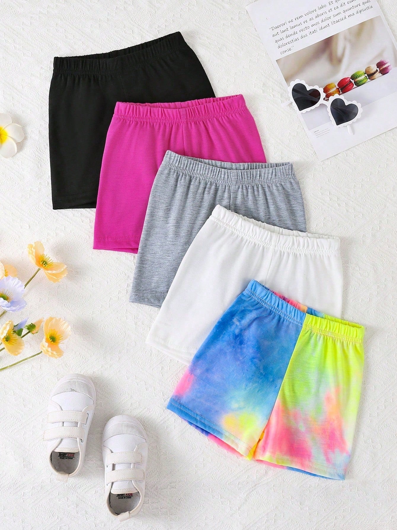 Girls' Casual Multicolor Basic Shorts