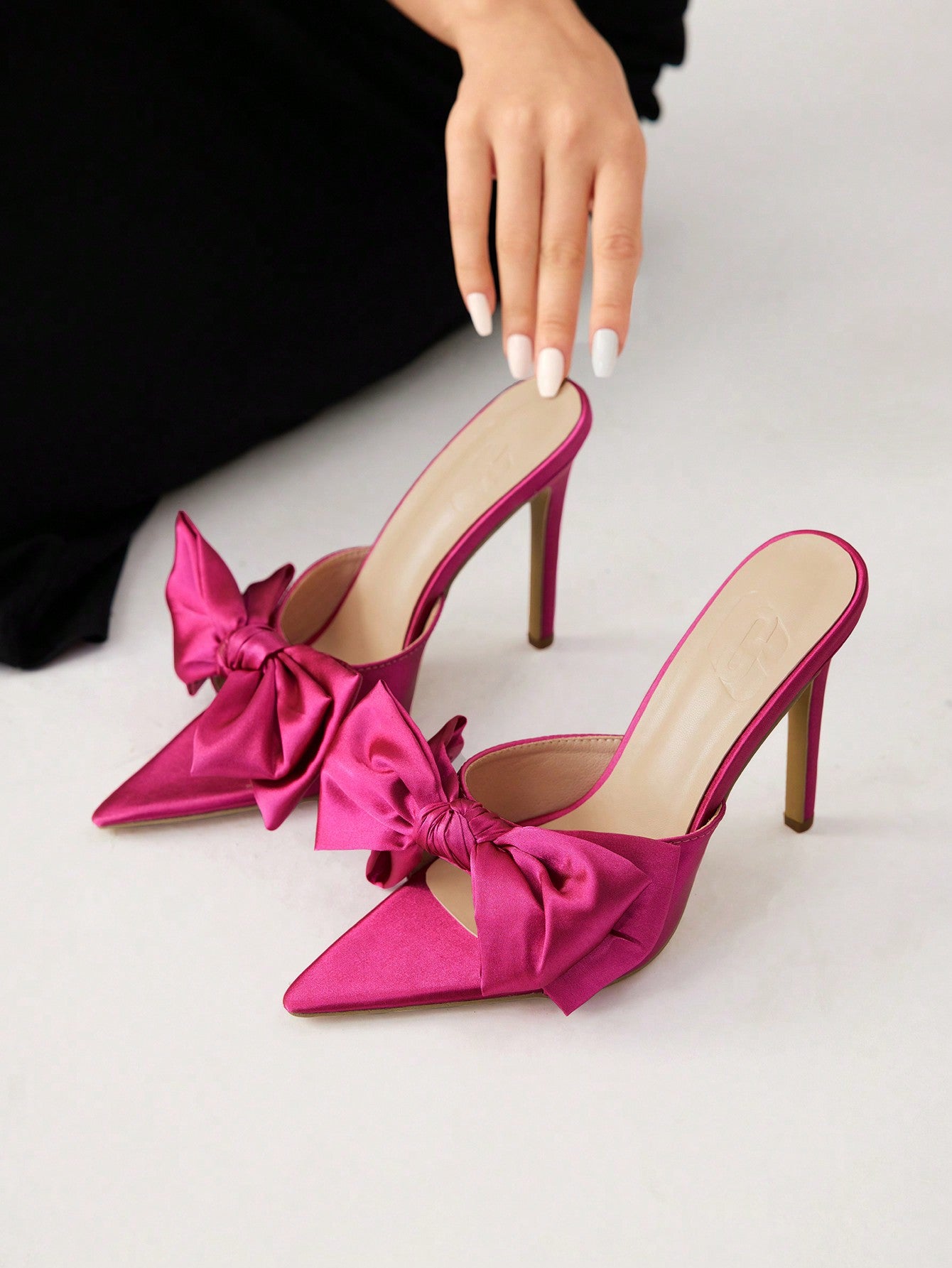 CHICEST Pink Elegant Bowknot Design Stiletto Woman Shoes High Heel Sandals For Spring And Summer Vacation Shoes Summer Sale Elegant Sandals Halloween