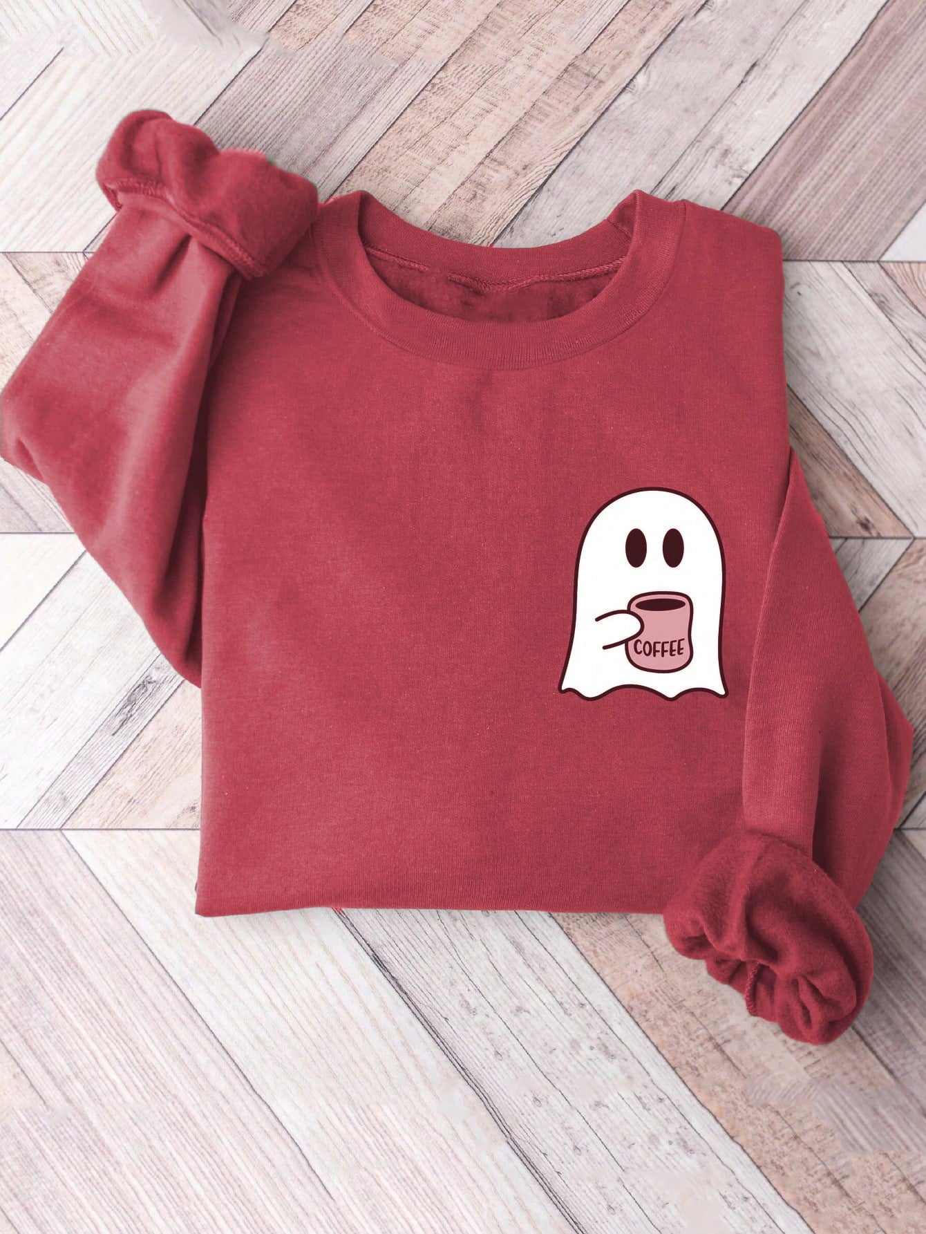 Cute Ghost Coffee Sweatshirt, Women Ghost Sweatshirt, Ghost Season, Fall Coffee Lover Shirt, Halloween Party Tee, Autumn Pattern Shirt