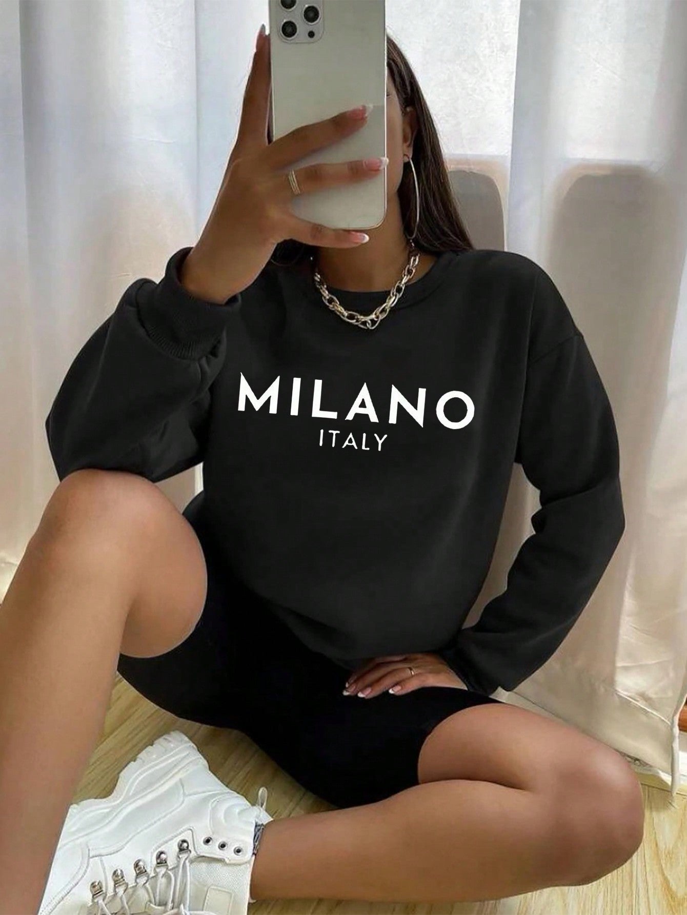 Women's Casual Loose Letter Printed Sweatshirt, Autumn/Winter Clothes