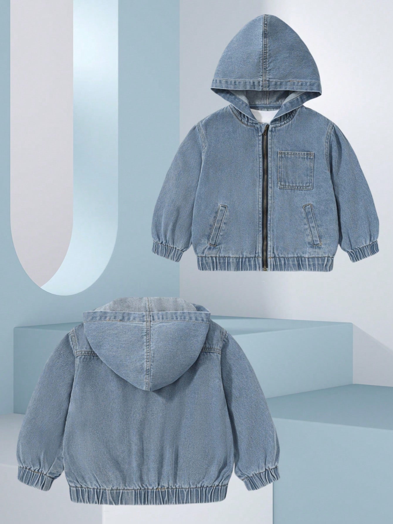 Young Boy Spring/Autumn Casual Hooded Denim Jacket