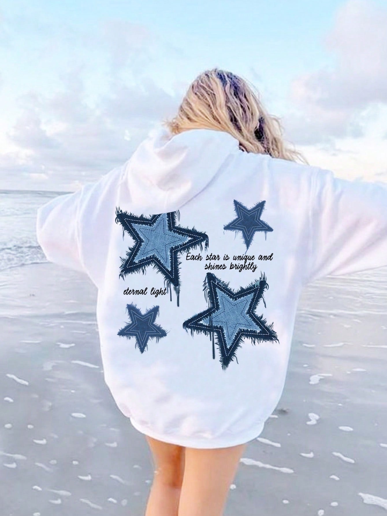 Slogan Coconut Tree Pattern Printed Hoodie, Autumn/Winter Loose-Fit Plus Size Women's Sweatshirt FIND THE PALMS THE BEST VIEW COMES AFTER THE HIGHEST CLIMB CHALLENGE YOURSELF