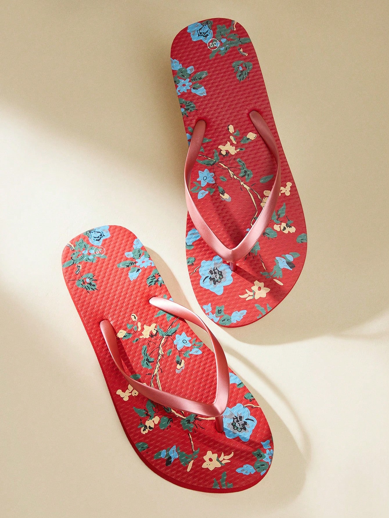 Flower Print Flat Bottomed Household Beach Flip-Flops With Flower Patterned Sole For Summer Vacation Shoes Summer Sale Halloween