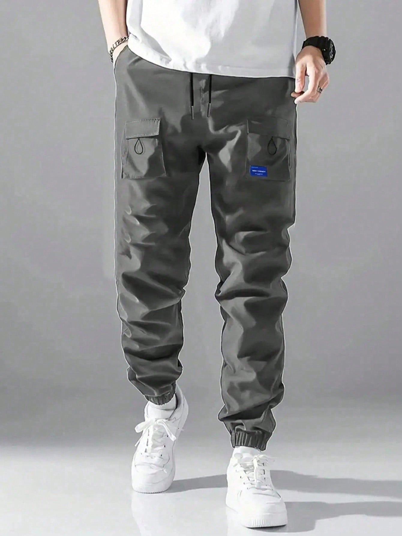 Tween Boy Fashionable Casual Drawstring Waist University Style Cargo Pants, Back To School Season