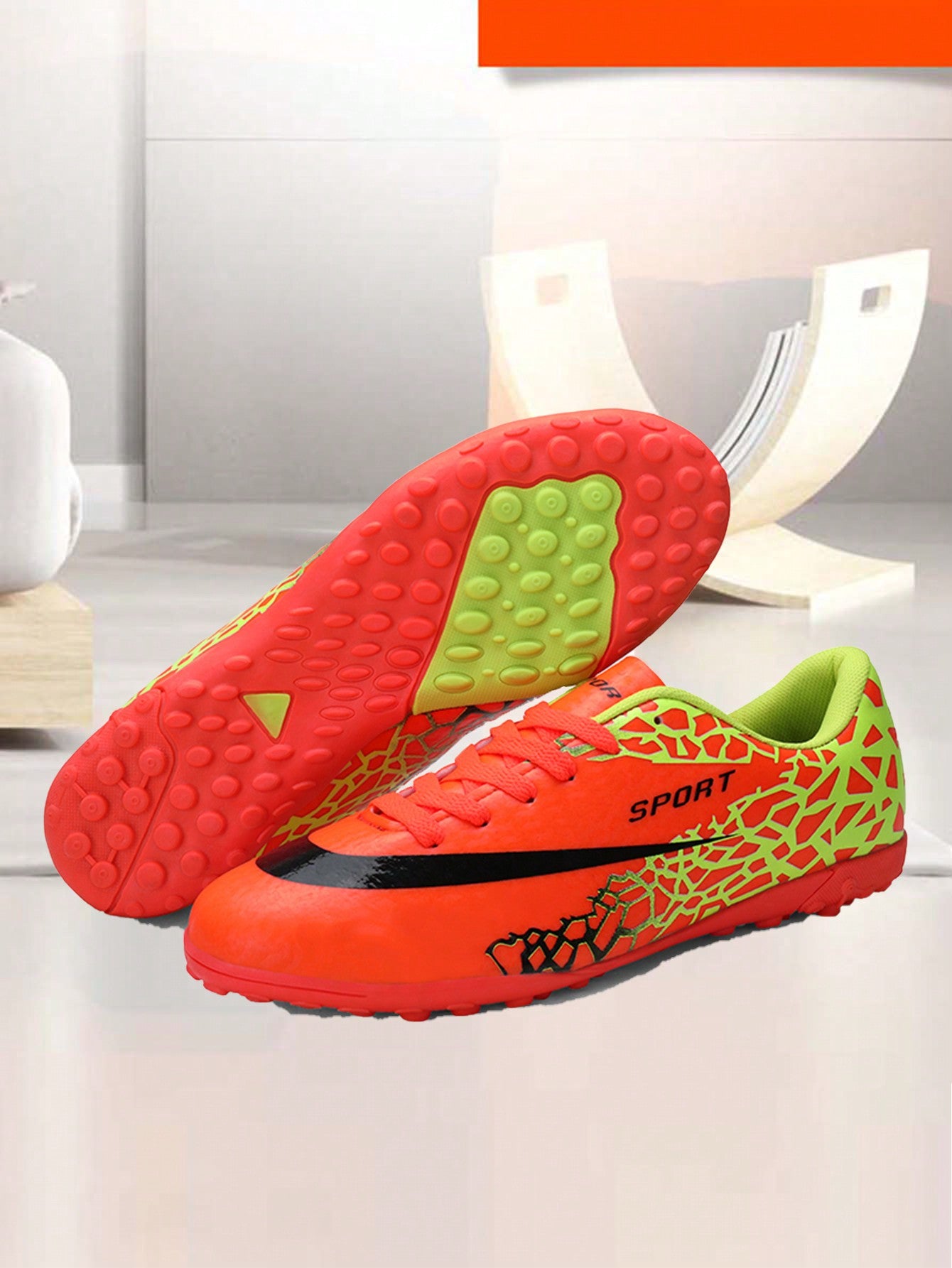 1pair Boys' Youth Professional PU Soccer Shoes With Long Wear-Resistant Studs And Anti-Slip Design, Suitable For Daily Sports In Summer