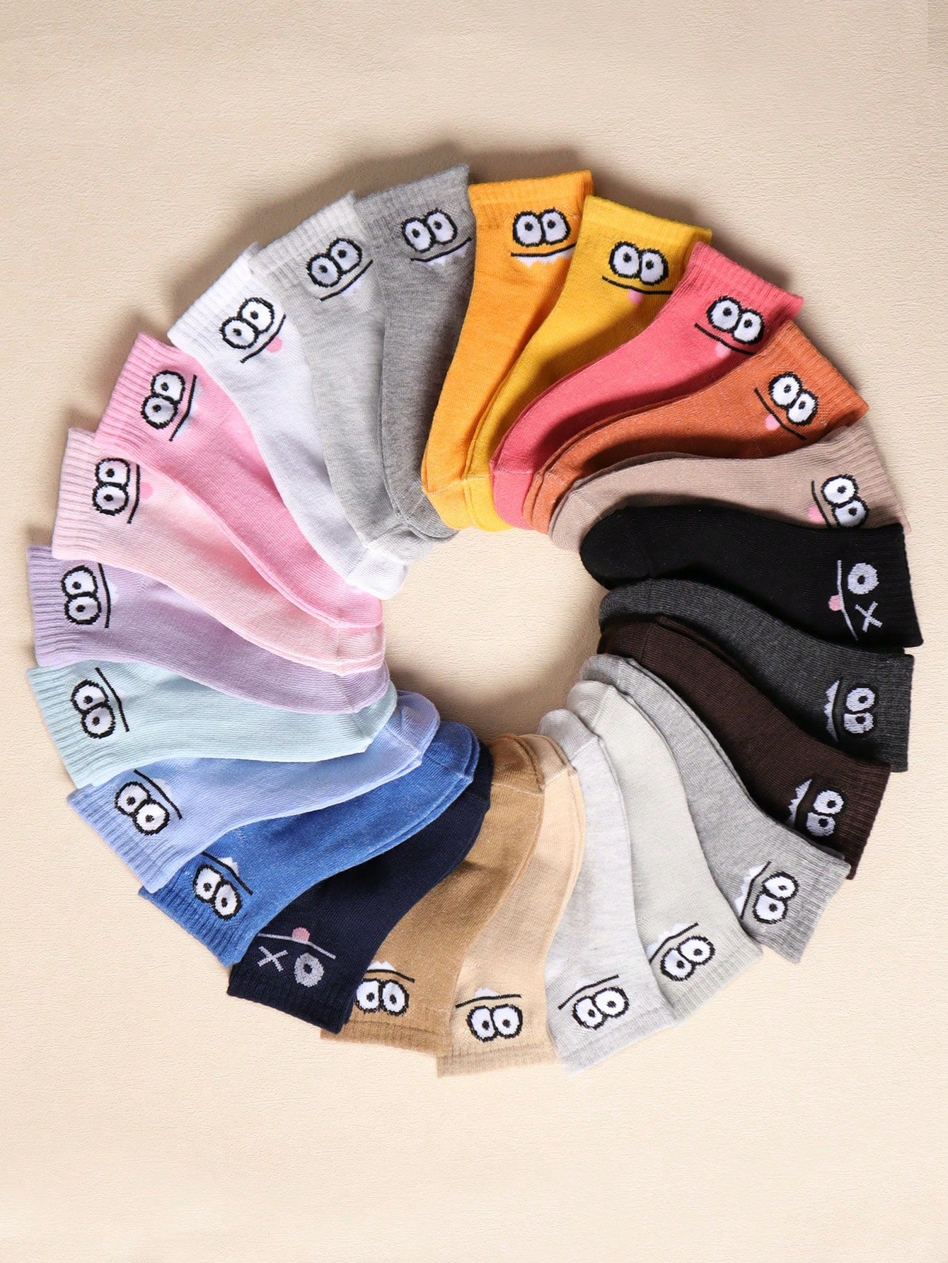 10 Pairs Children Random Color Spring Summer Solid Short Socks Boat Socks