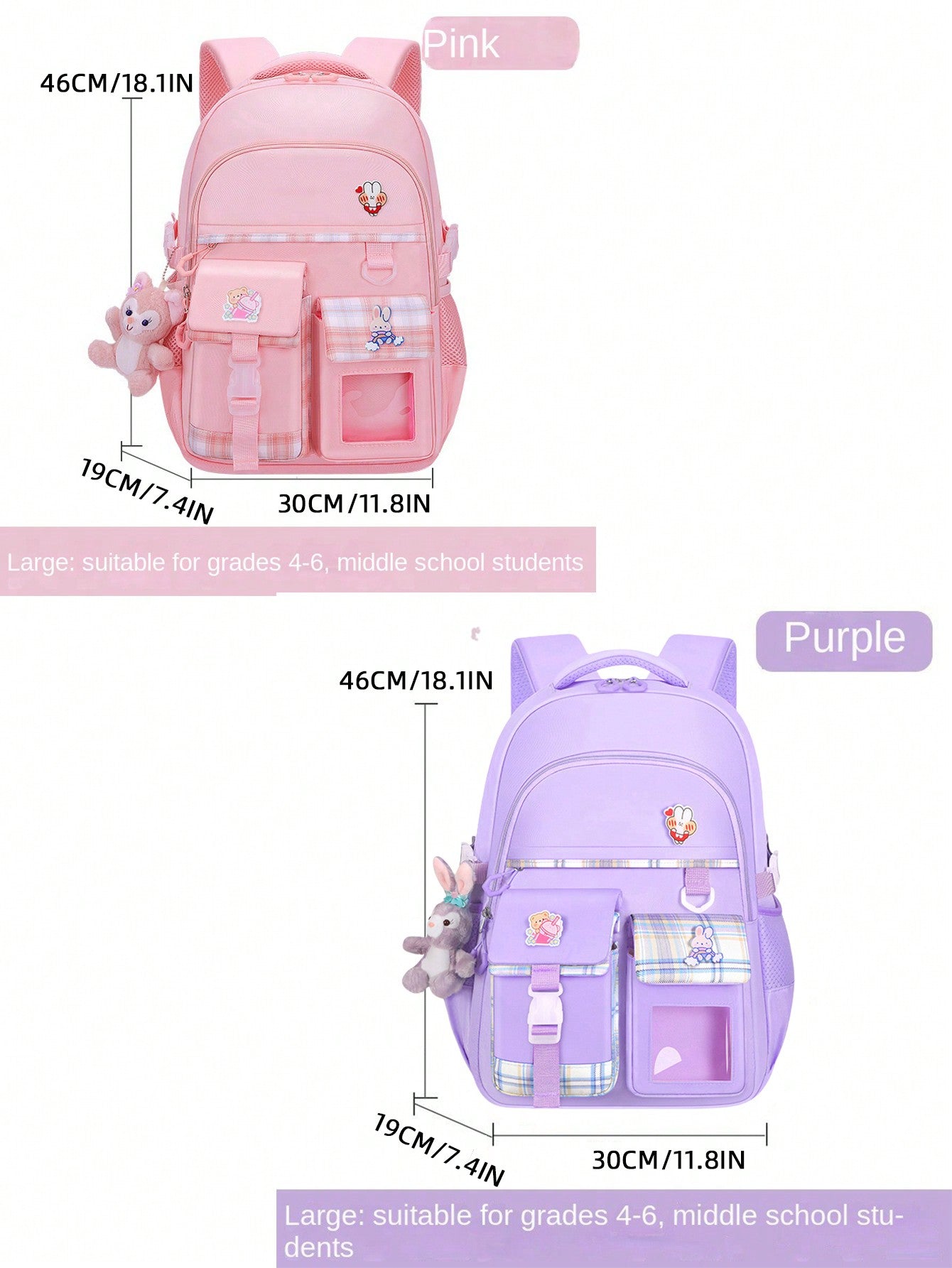 New Lightweight Waterproof Student Backpack For Girls, Large Capacity And Spine Protection