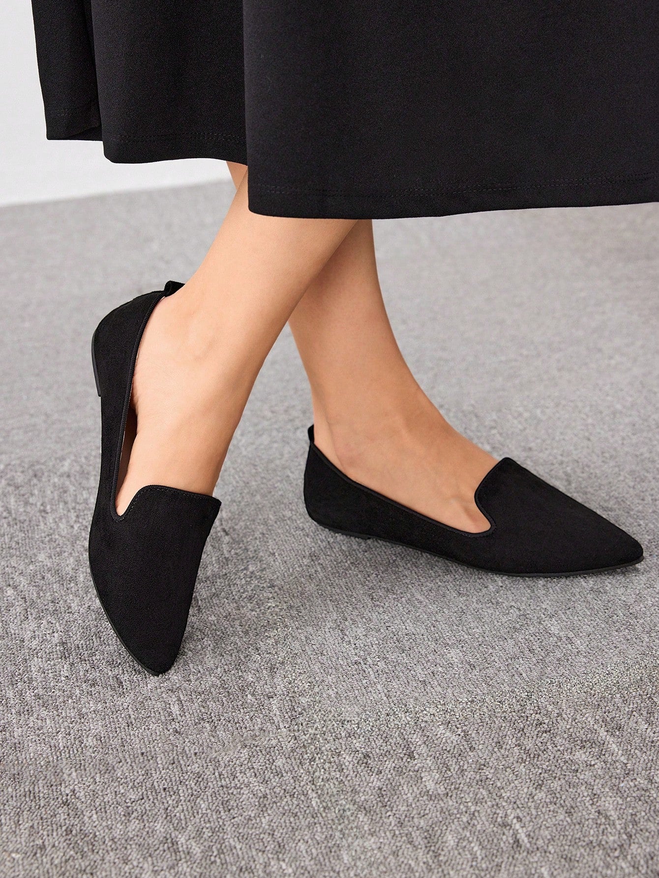 Women Faux Suede Slip-On Outdoor Flats, Elegant Flat Loafers Vacation Shoes Summer Sale Elegant Business Casual Business Chic