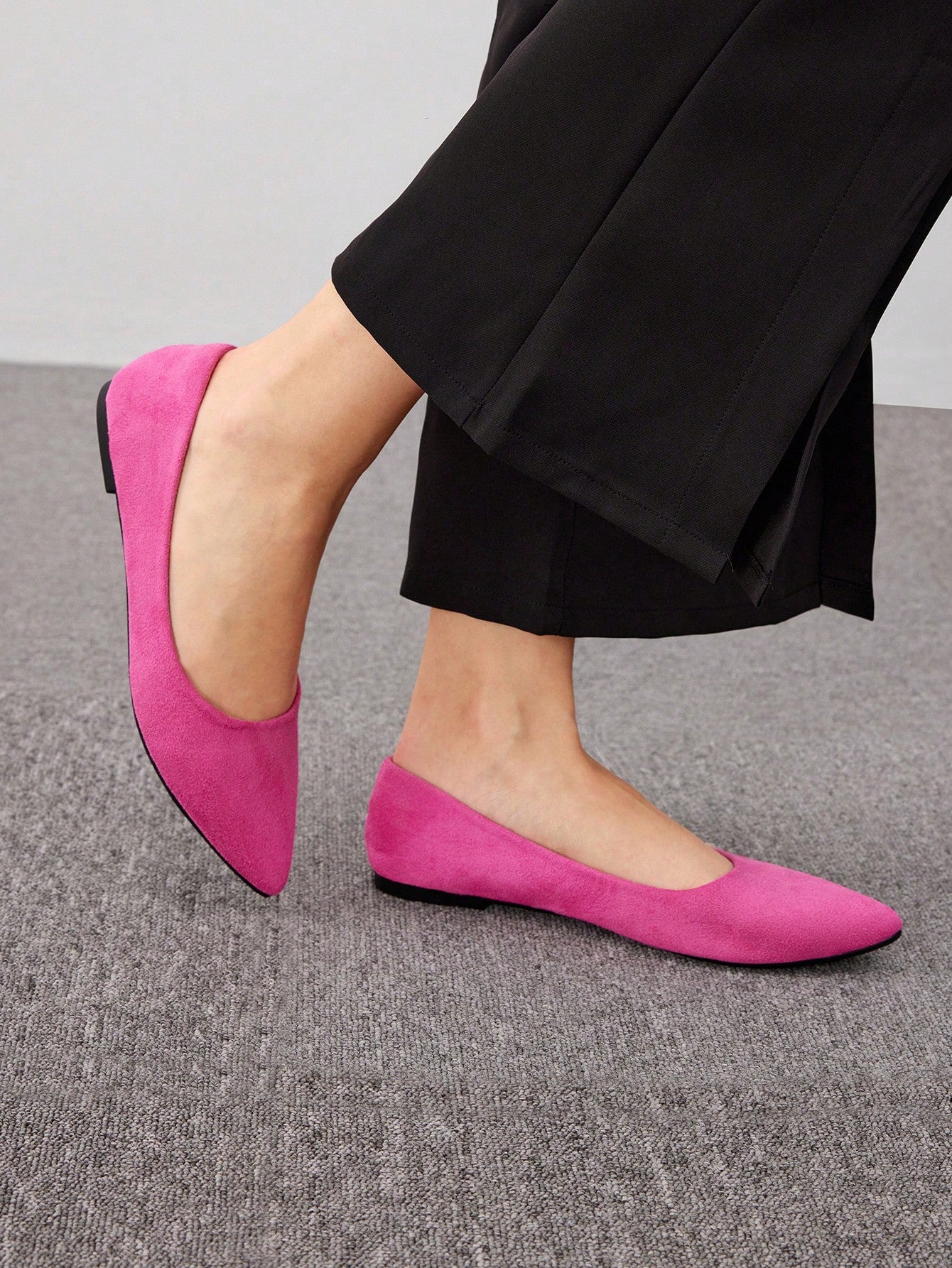 Women Shoes Valentine Day Fashion Point Toe Lightweight Hot Pink Flat Shoes For Summer Vacation Shoes Summer Sale Elegant Business Casual Business Chic